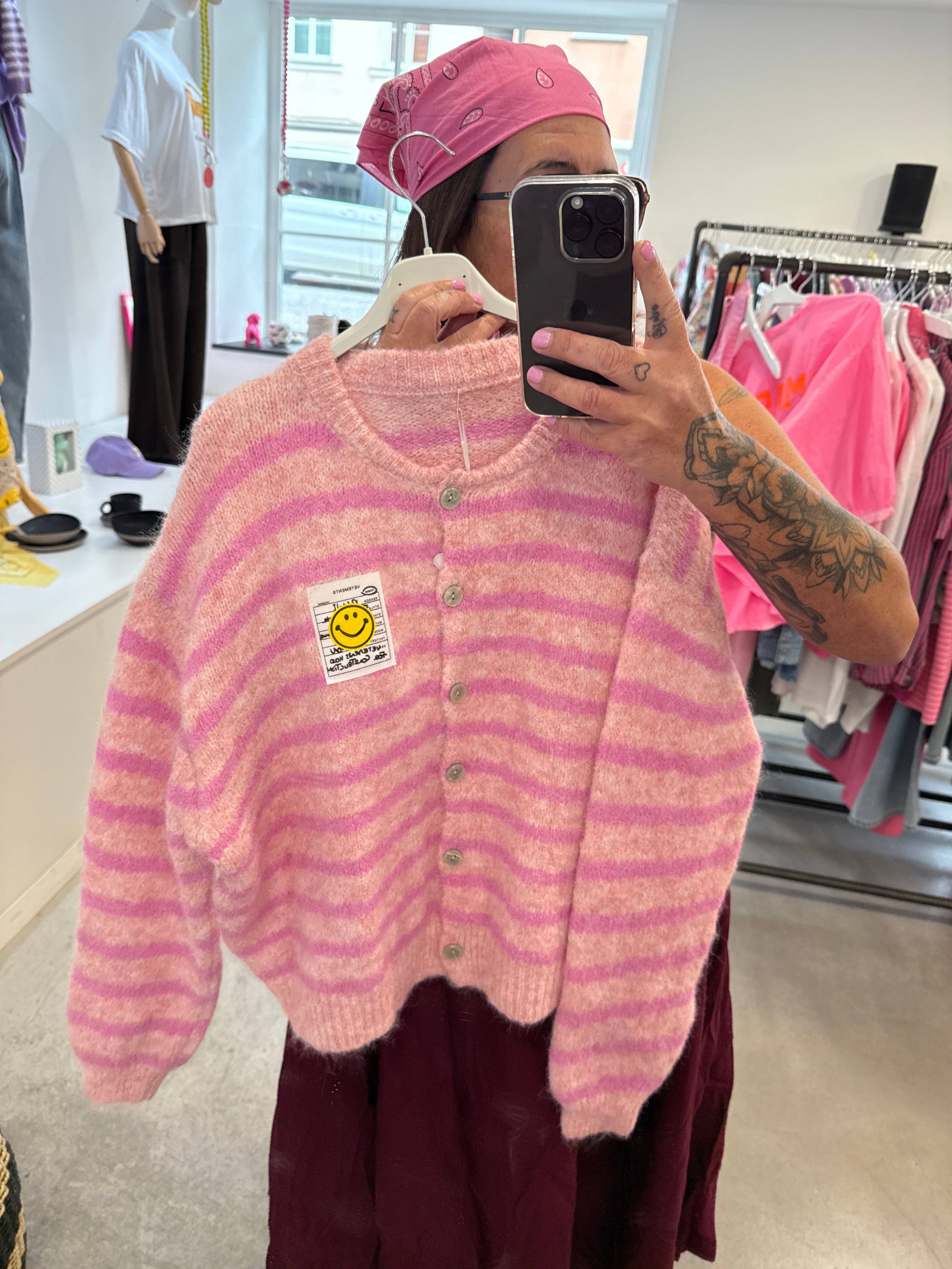 Cardigan Smiley Stripe