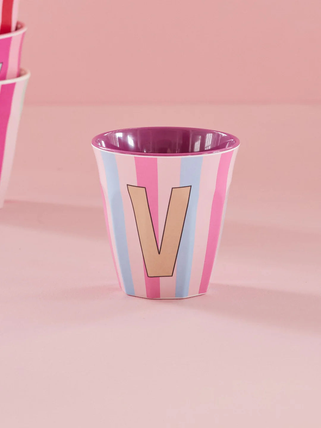 Rice Becher A-Z Rosa Stripe