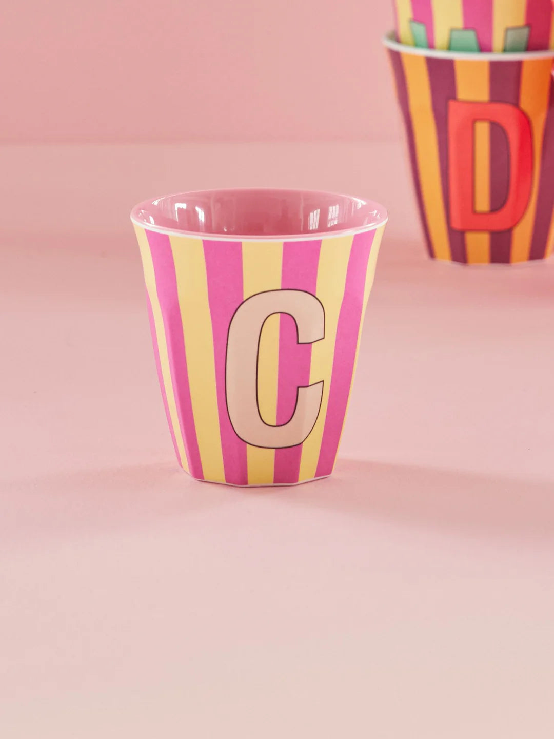 Rice Becher A-Z Rosa Stripe
