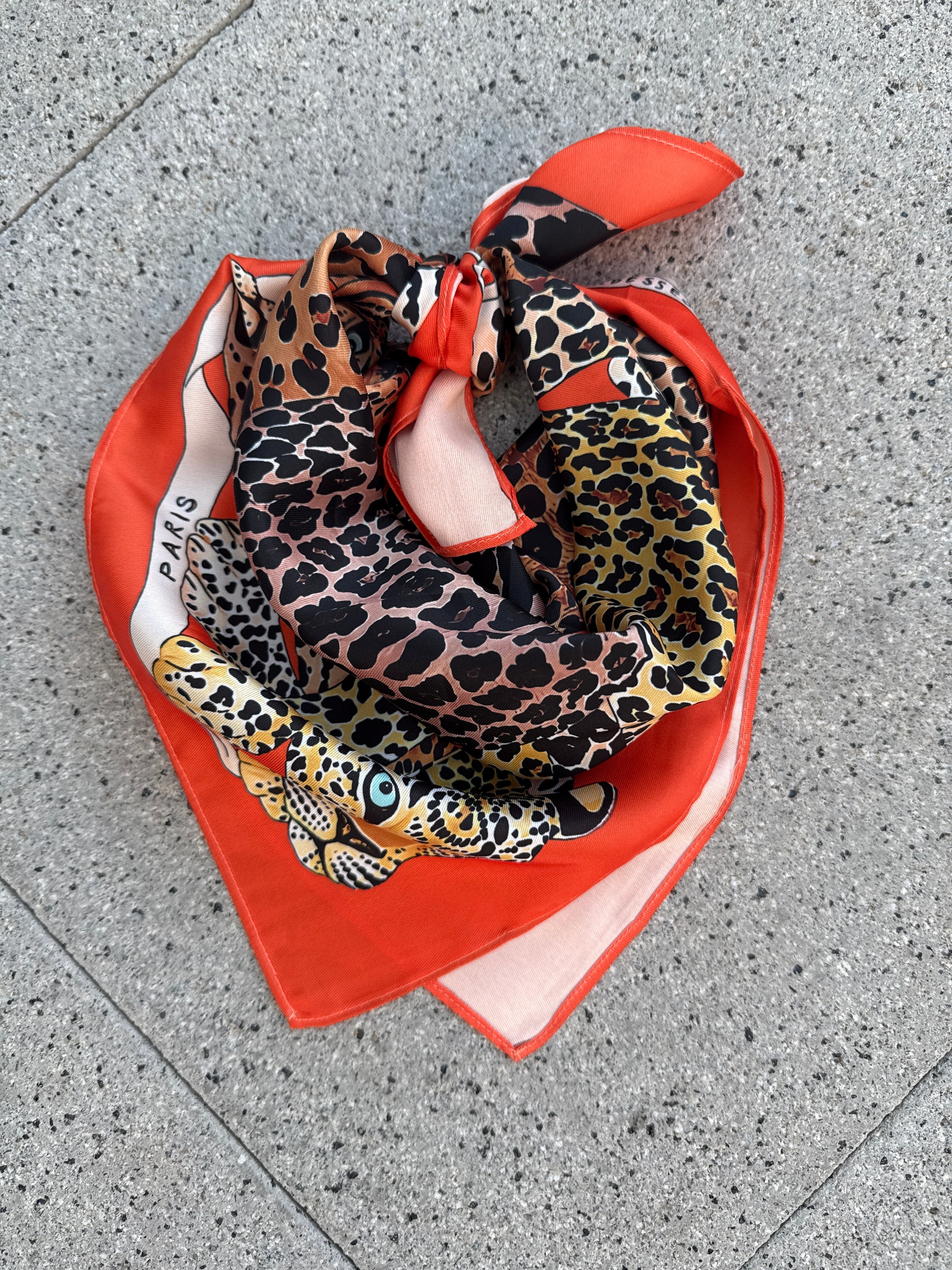 Tuch Leopard orange