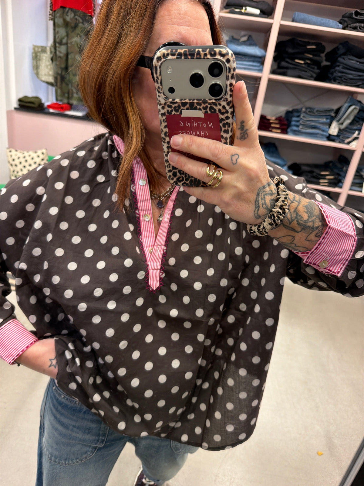 Bluse Dots choco