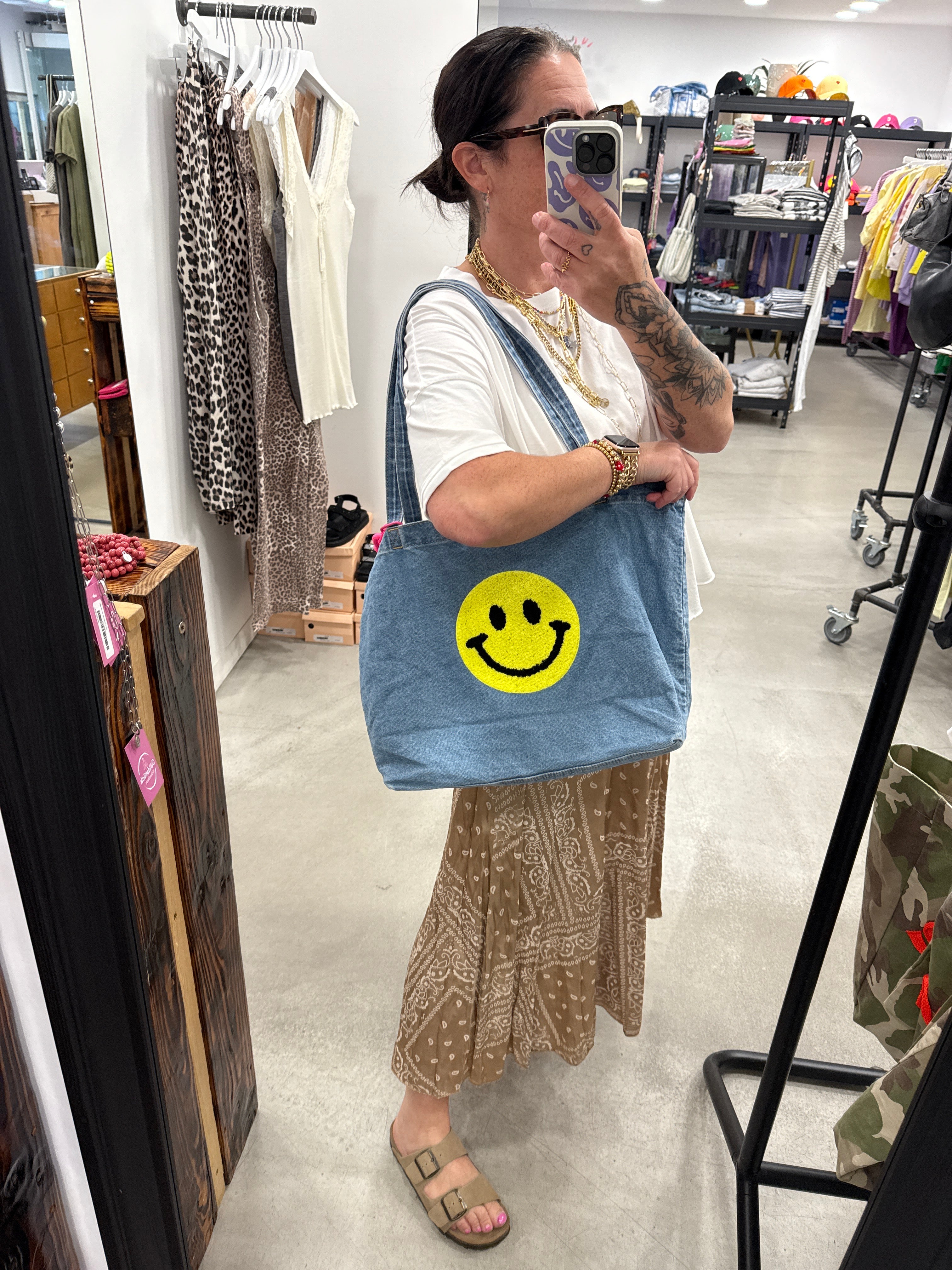 Tasche Denim Smiley