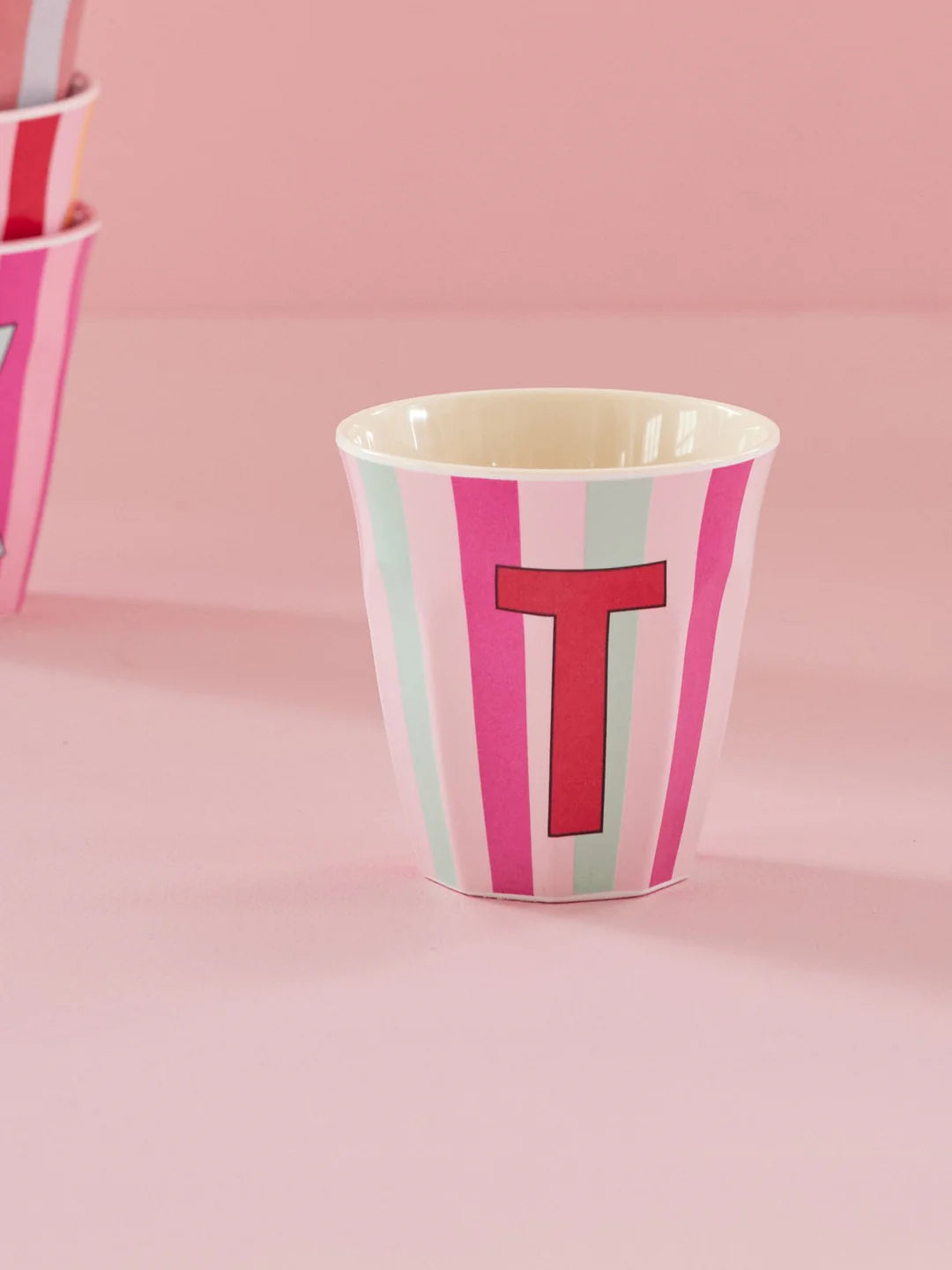 Rice Becher A-Z Rosa Stripe