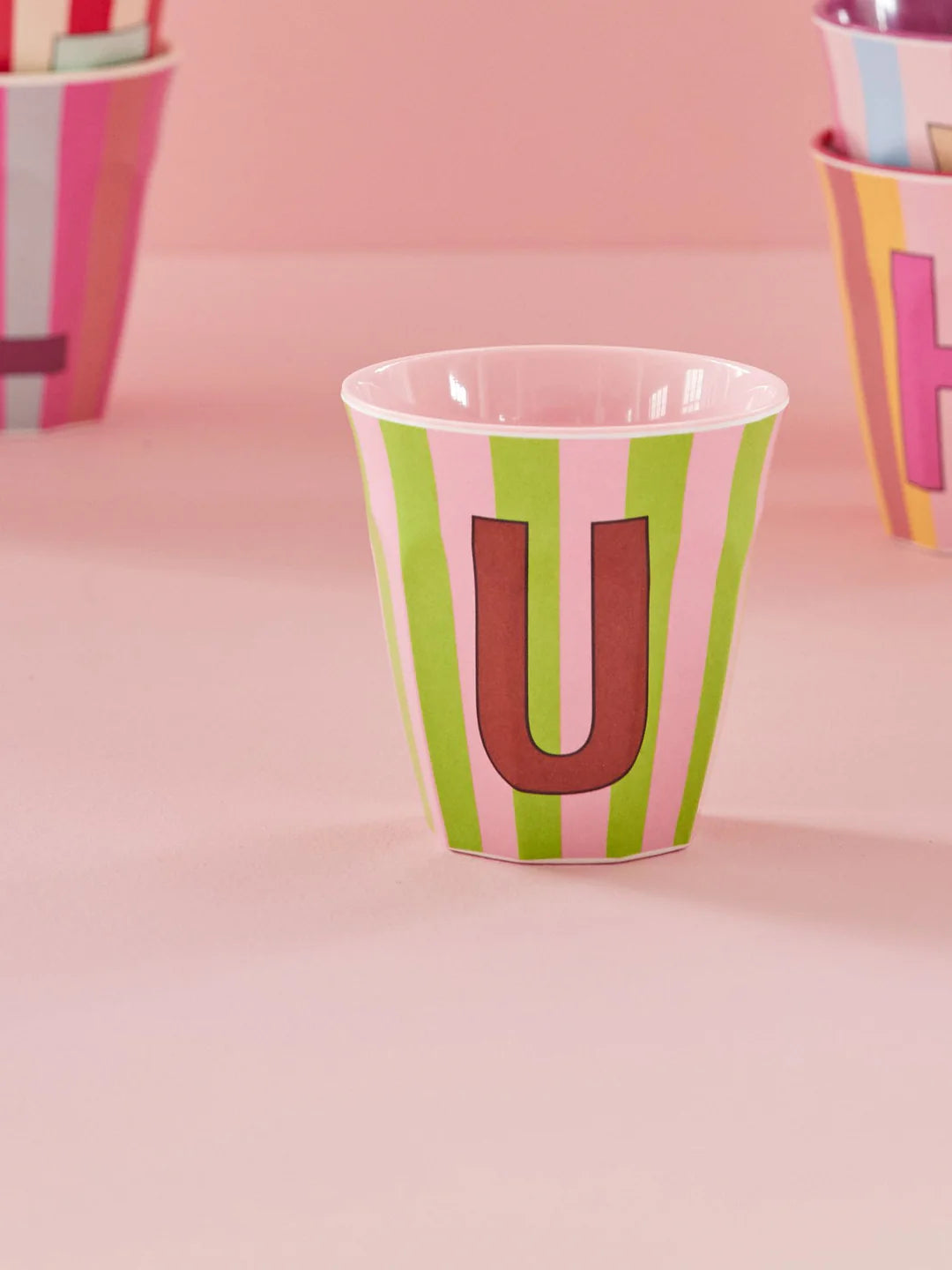 Rice Becher A-Z Rosa Stripe