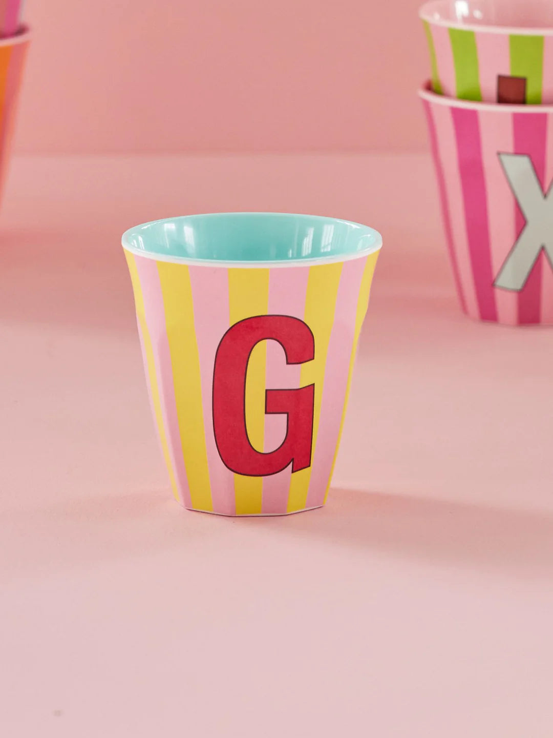Rice Becher A-Z Rosa Stripe
