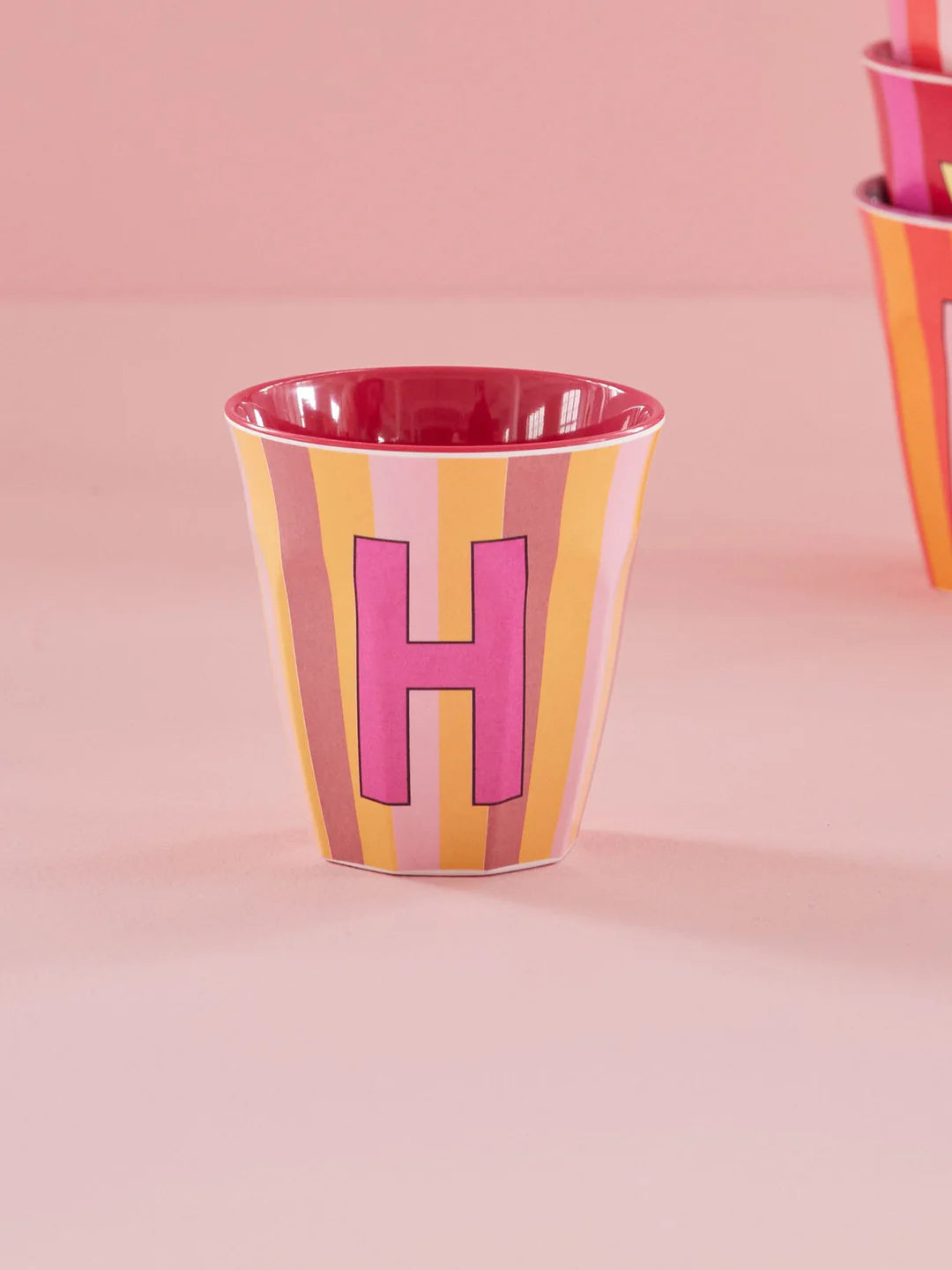 Rice Becher A-Z Rosa Stripe