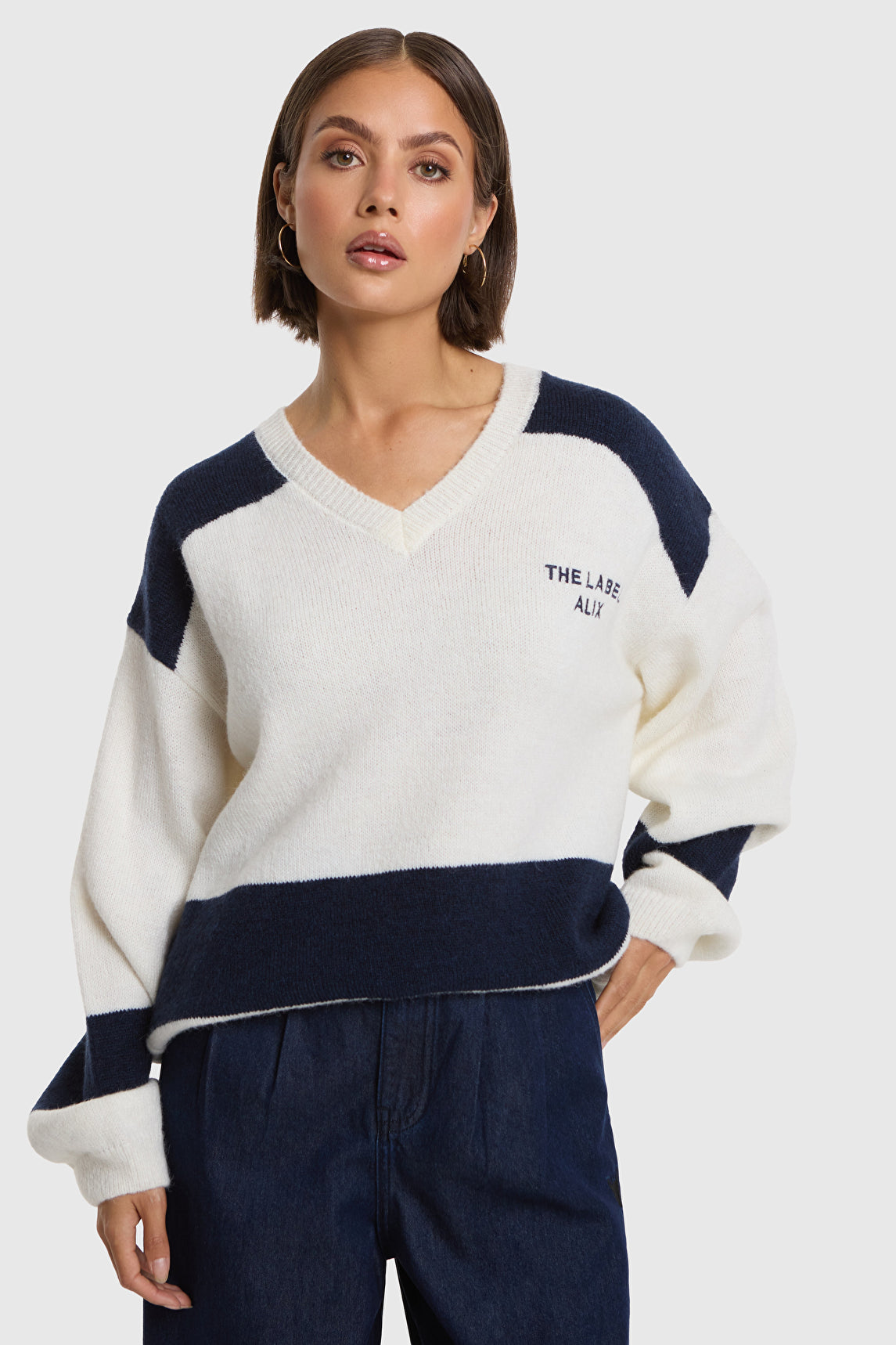 ALIX The Label Striped Pullover in Creme – Ansicht 2