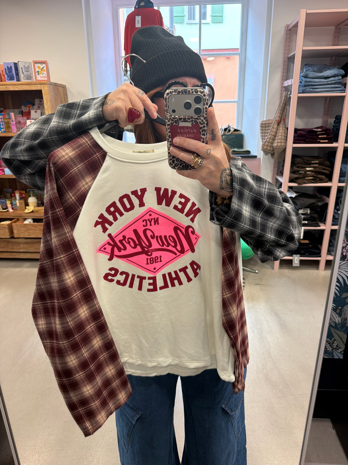 Longsleeve New York kariert