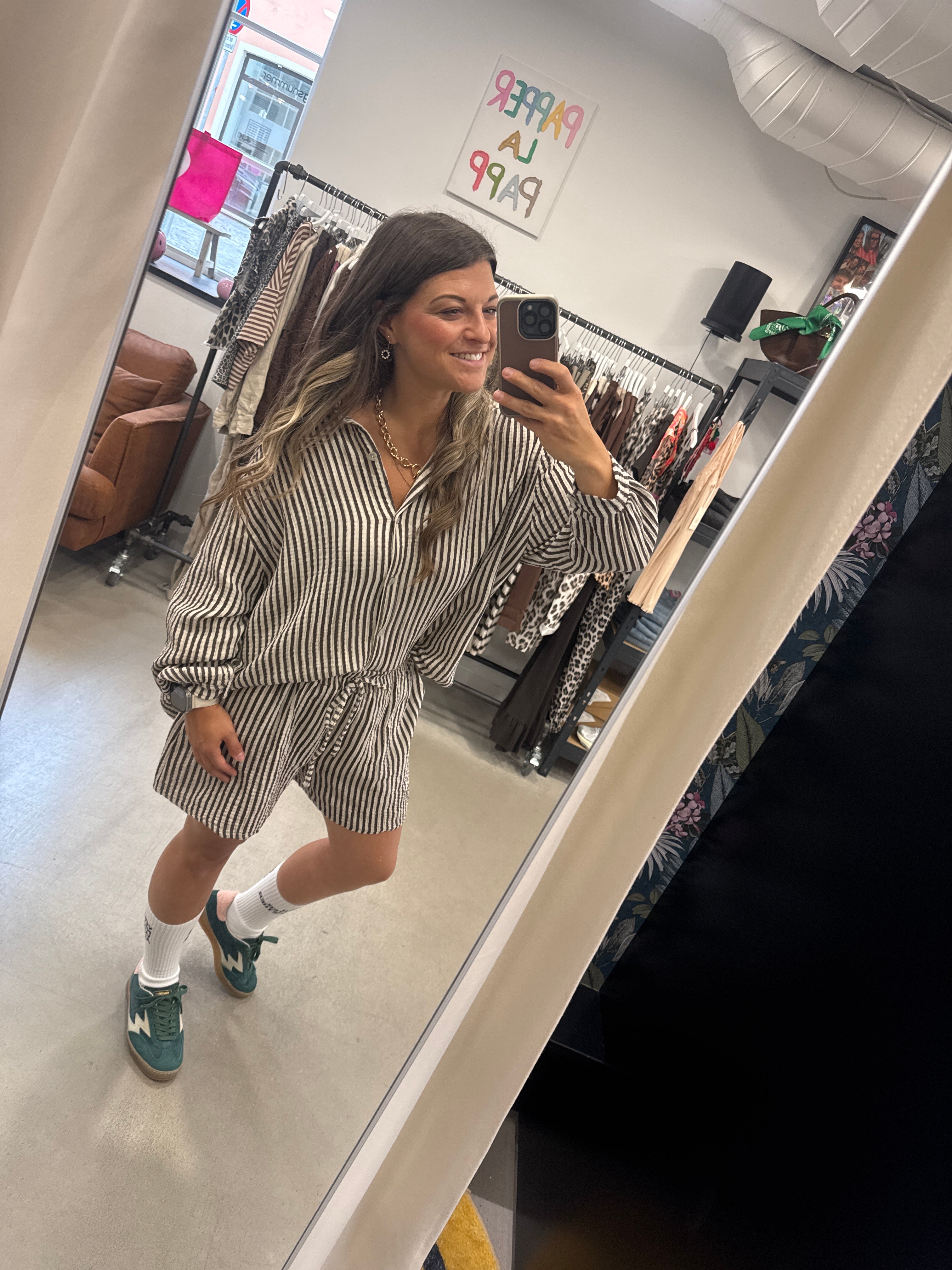 Bluse Set Stripe Musselin