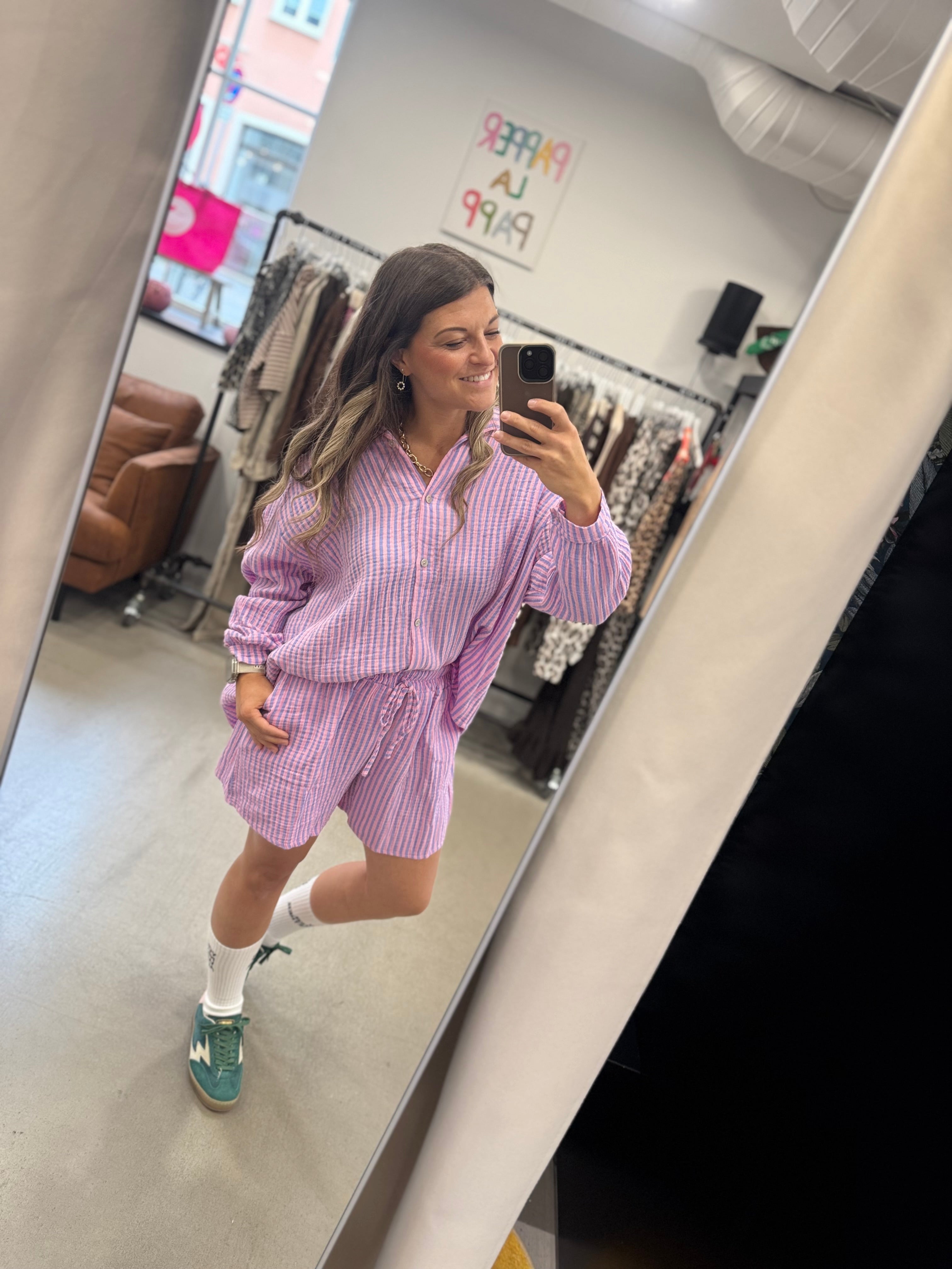Bluse Set Stripe Musselin