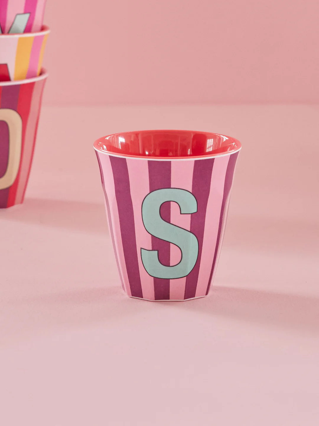 Rice Becher A-Z Rosa Stripe