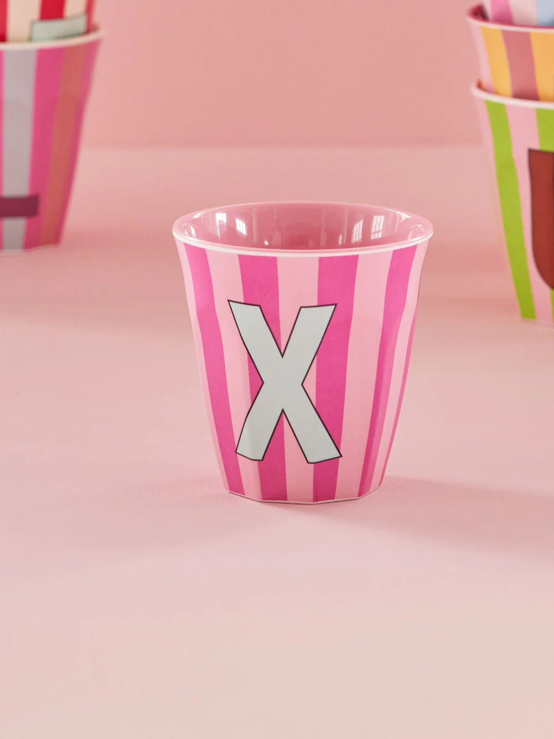 Rice Becher A-Z Rosa Stripe