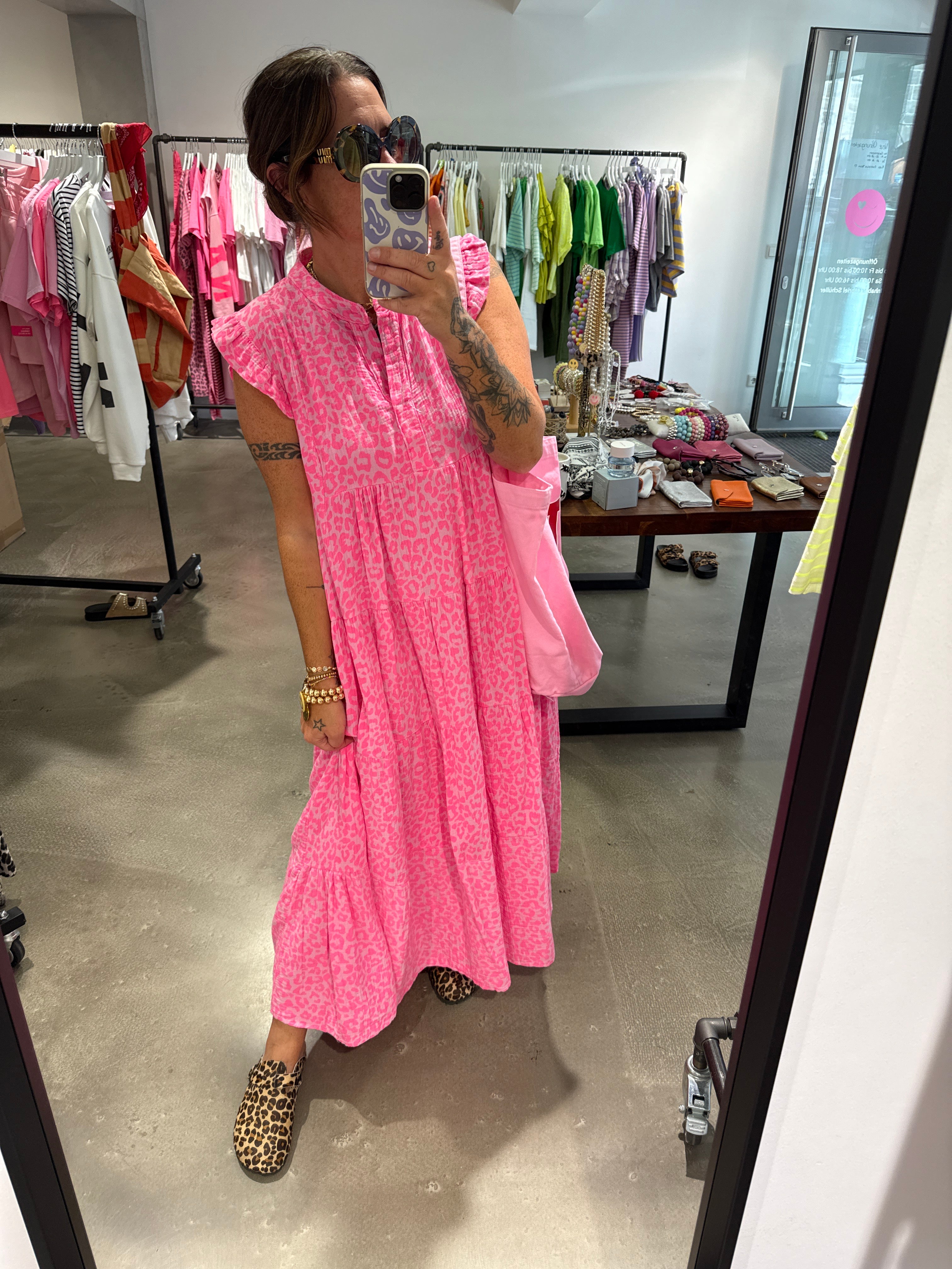 Kleid Musselin Neon Leo