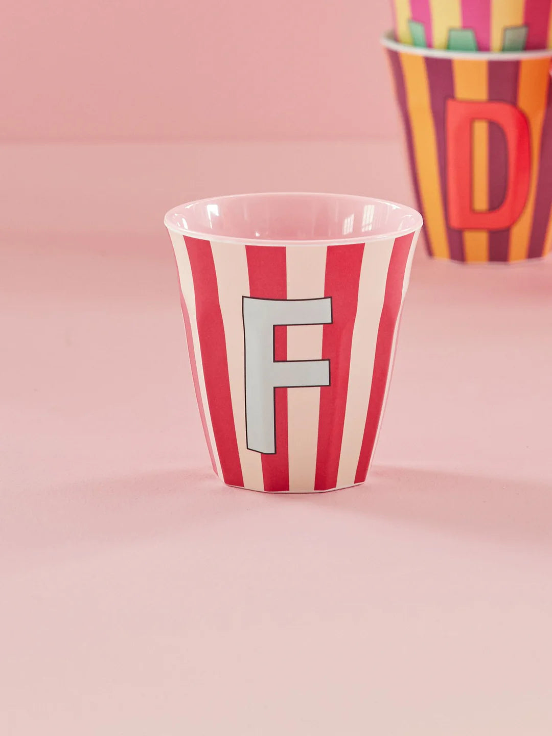 Rice Becher A-Z Rosa Stripe
