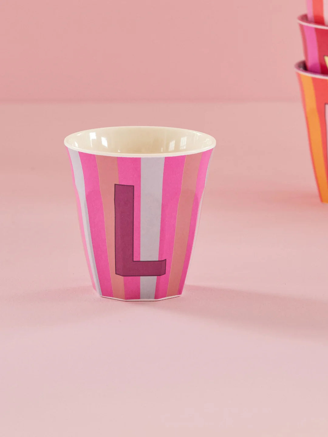 Rice Becher A-Z Rosa Stripe