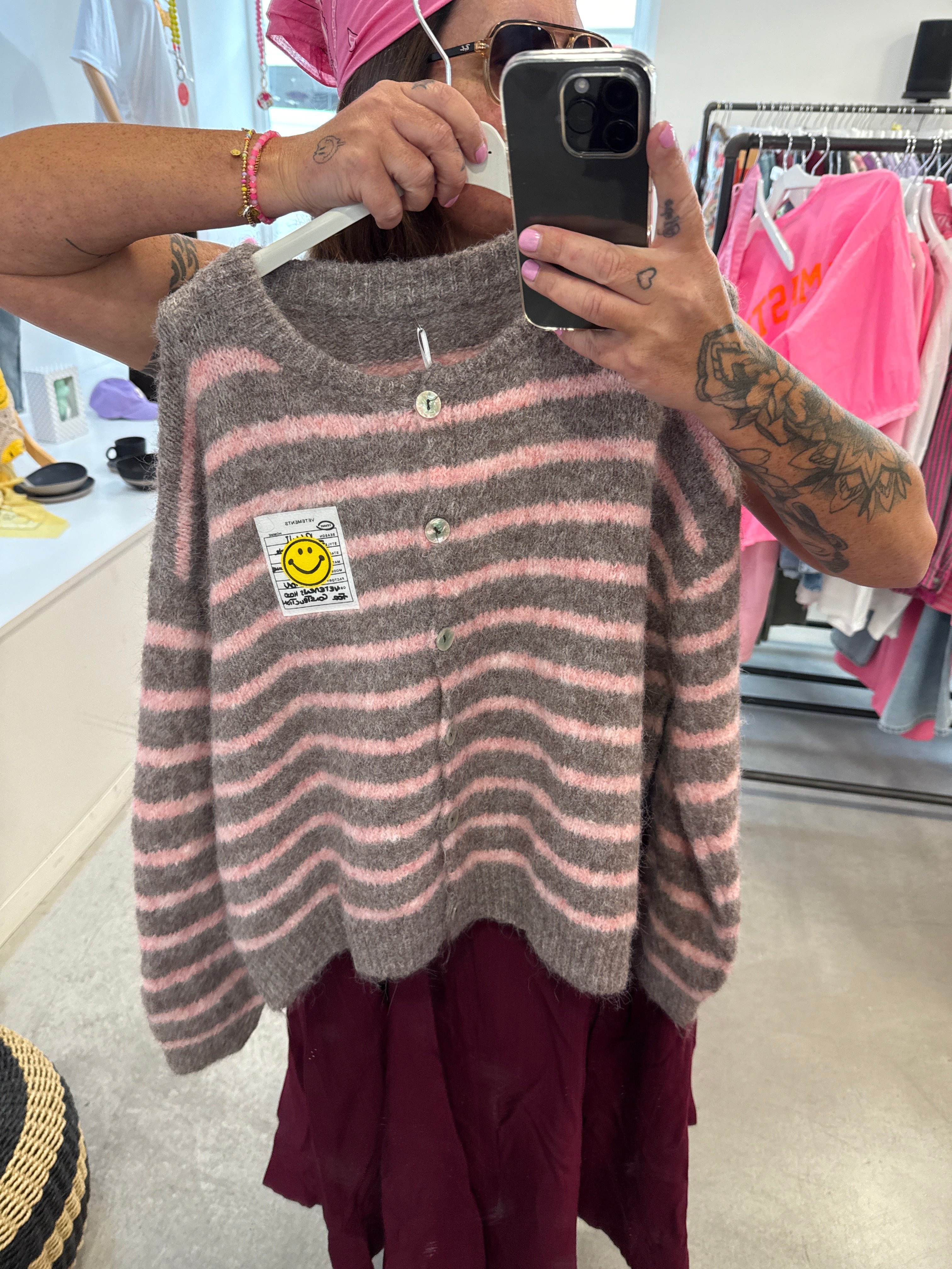 Cardigan Smiley Stripe