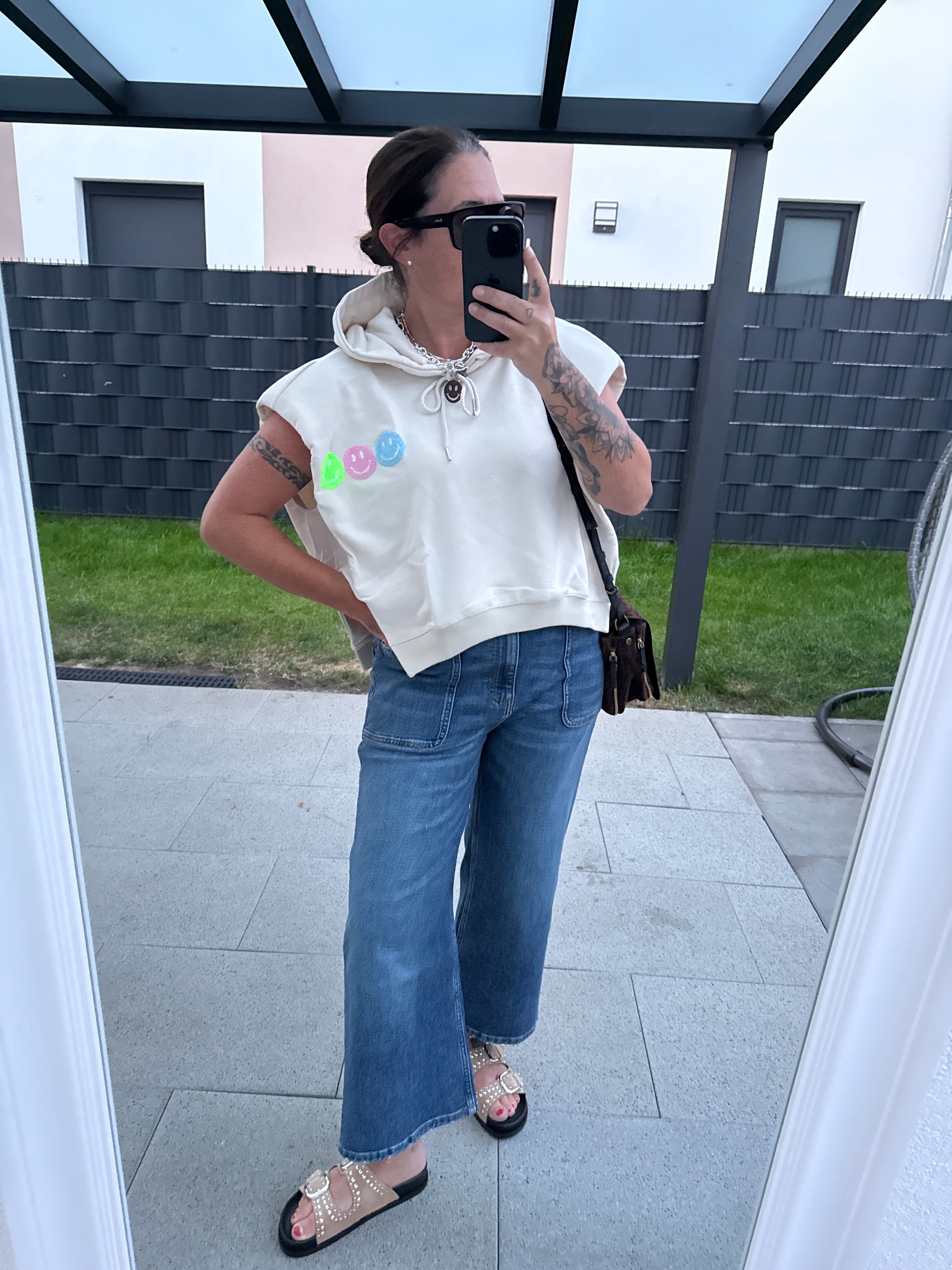T-Shirt Smiley Sweat Croped