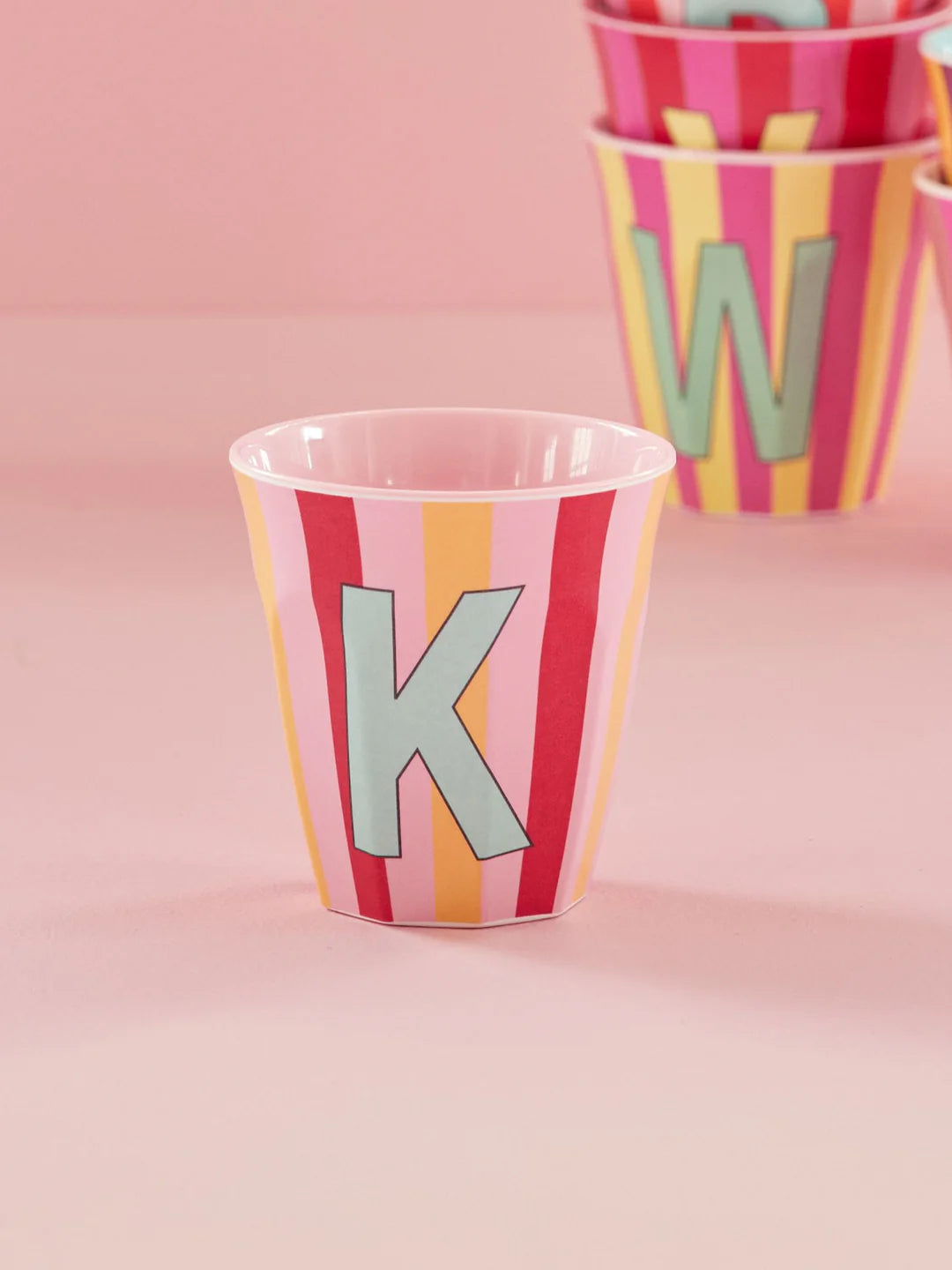 Rice Becher A-Z Rosa Stripe