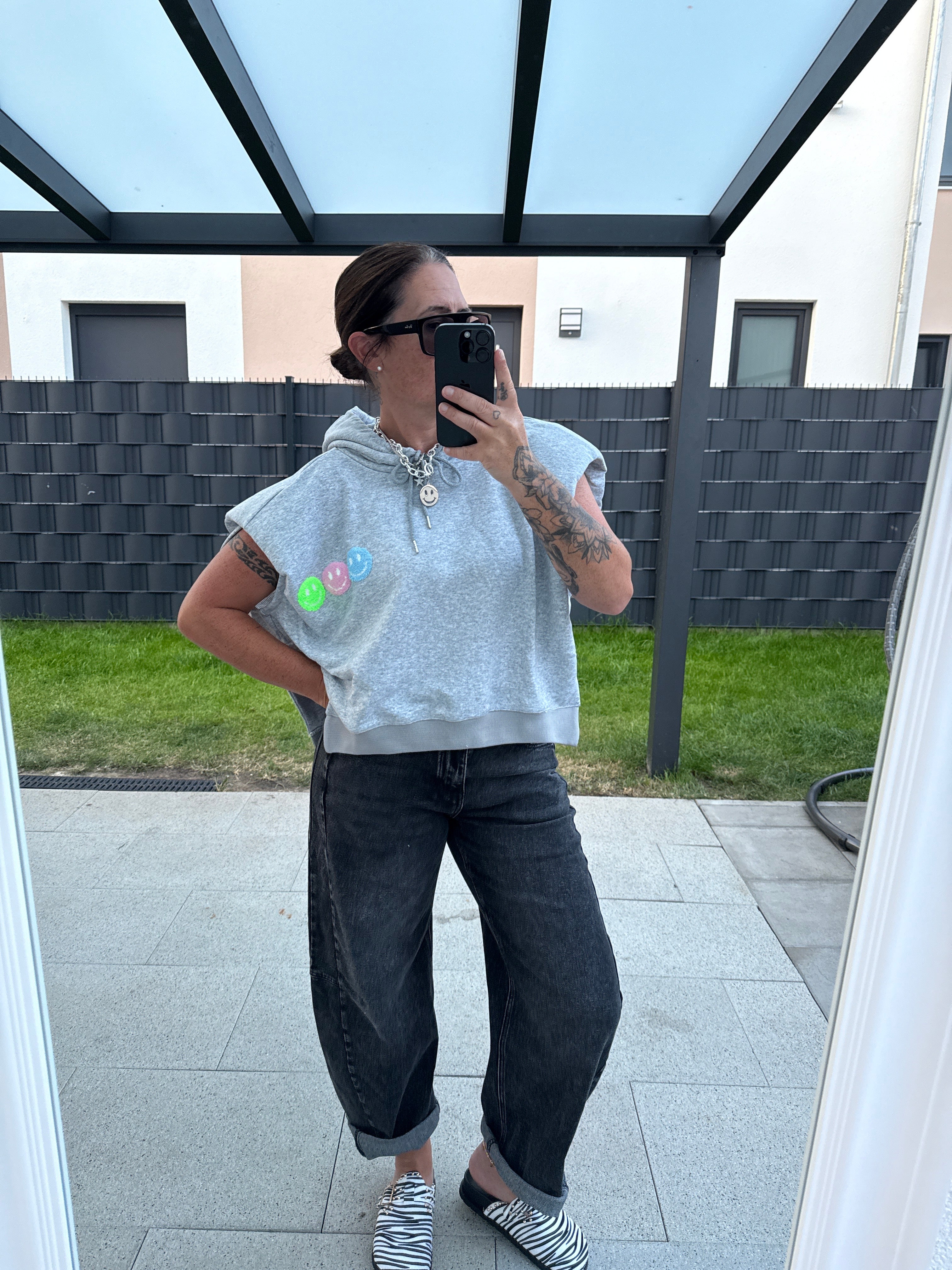 T-Shirt Smiley Sweat Croped