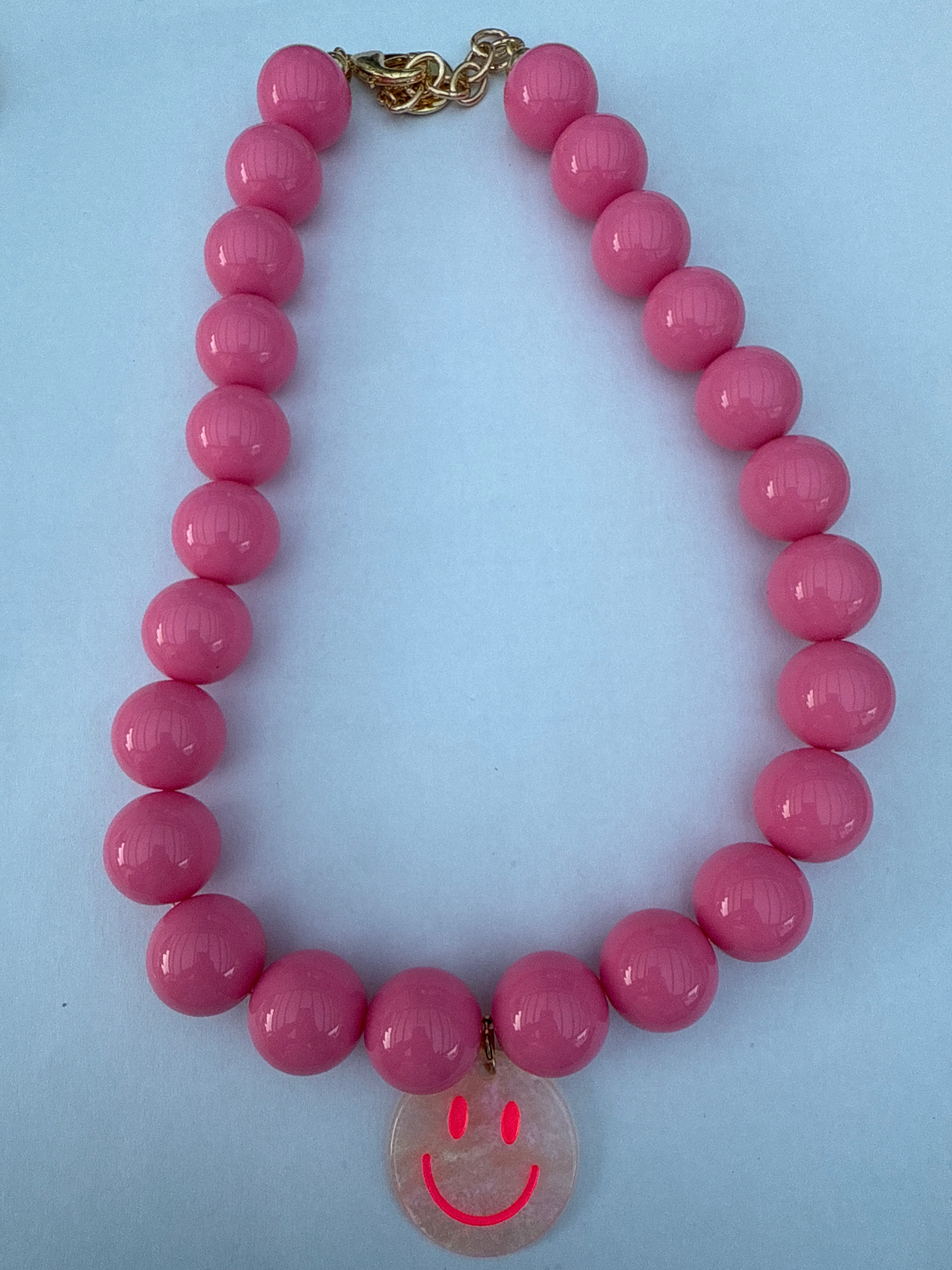 Kette Smiley pink big