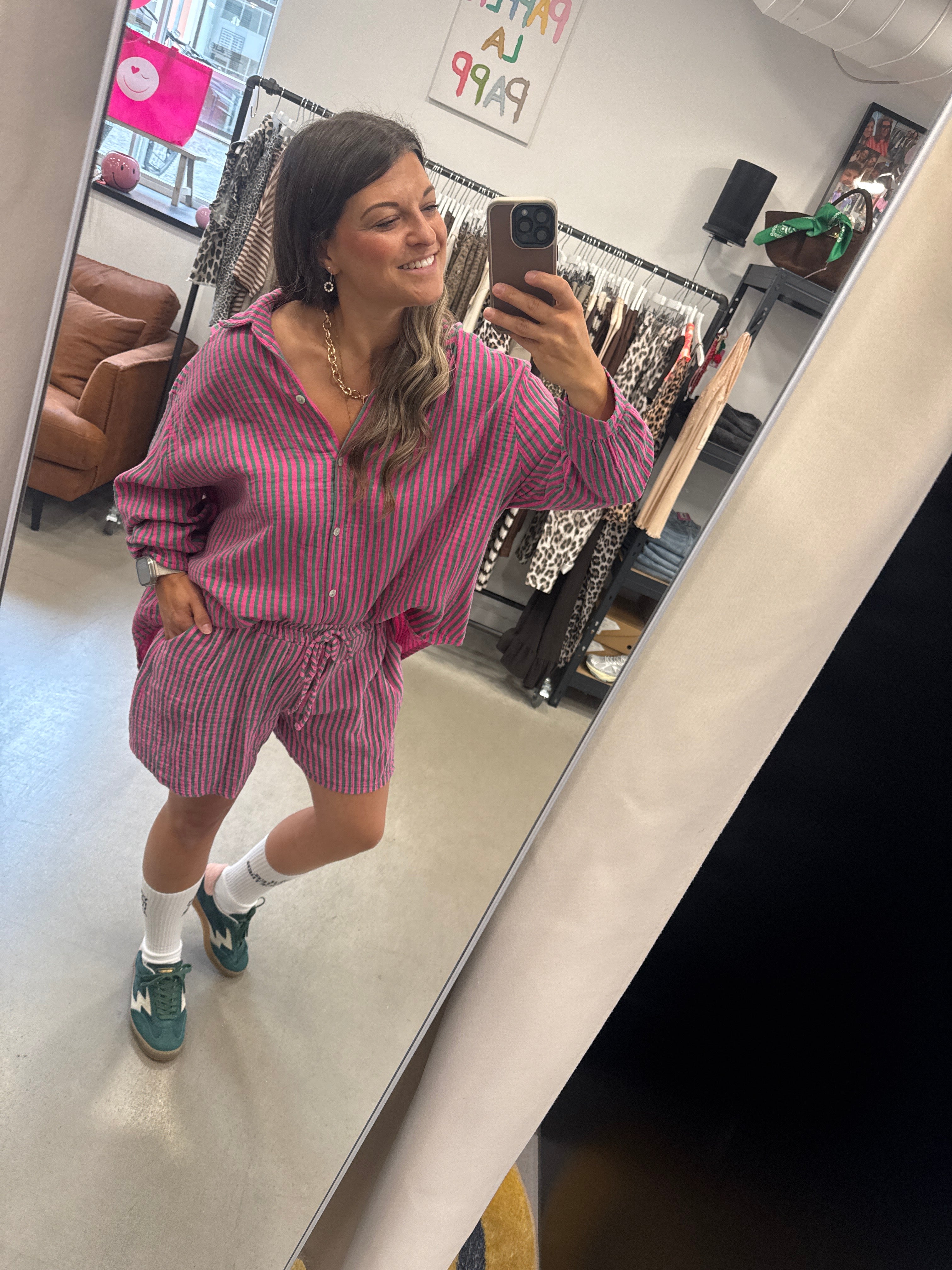 Bluse Set Stripe Musselin