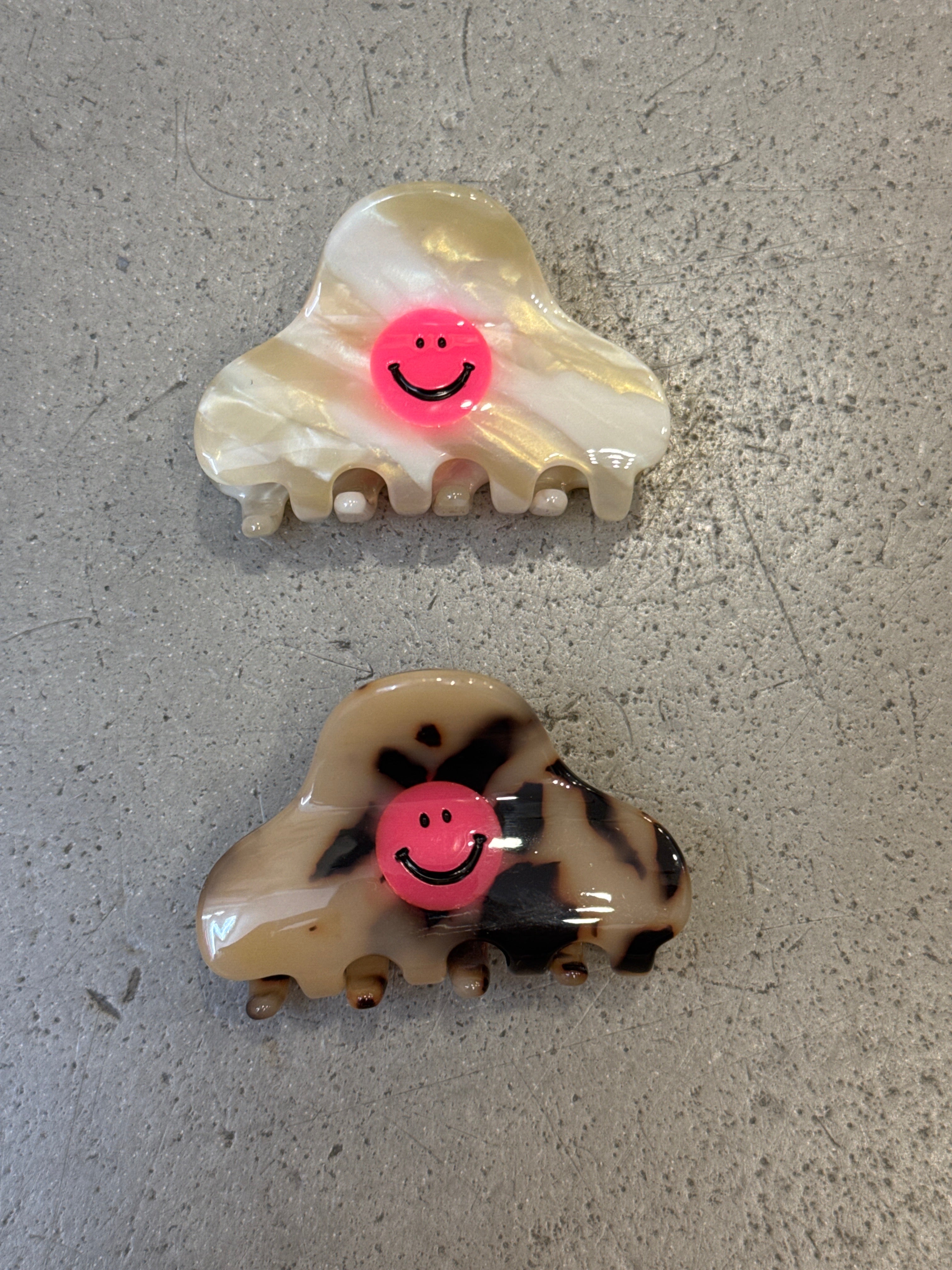 Haarklammer Smiley pink