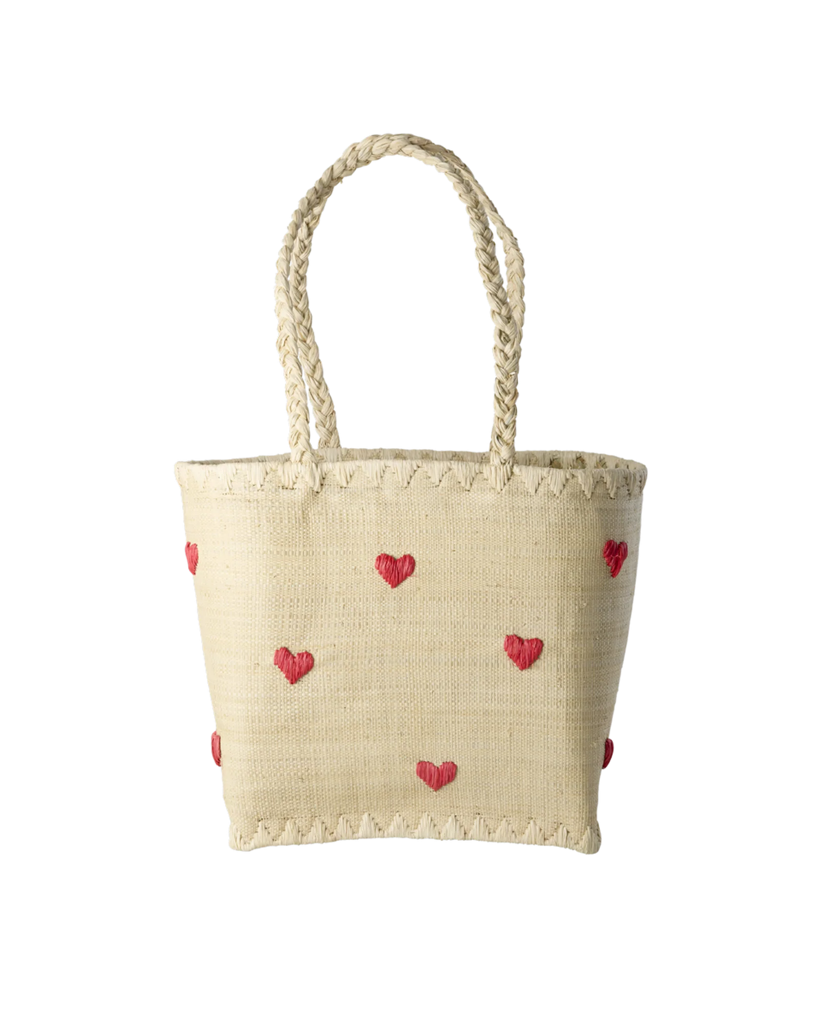 Rice Kleine Raffia Tasche Herz