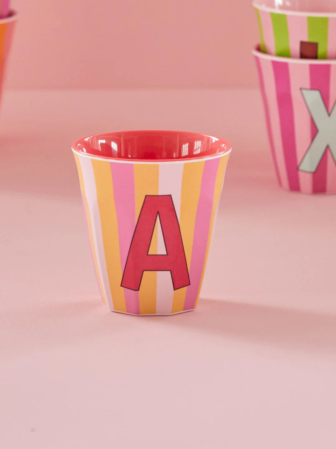 Rice Becher A-Z Rosa Stripe