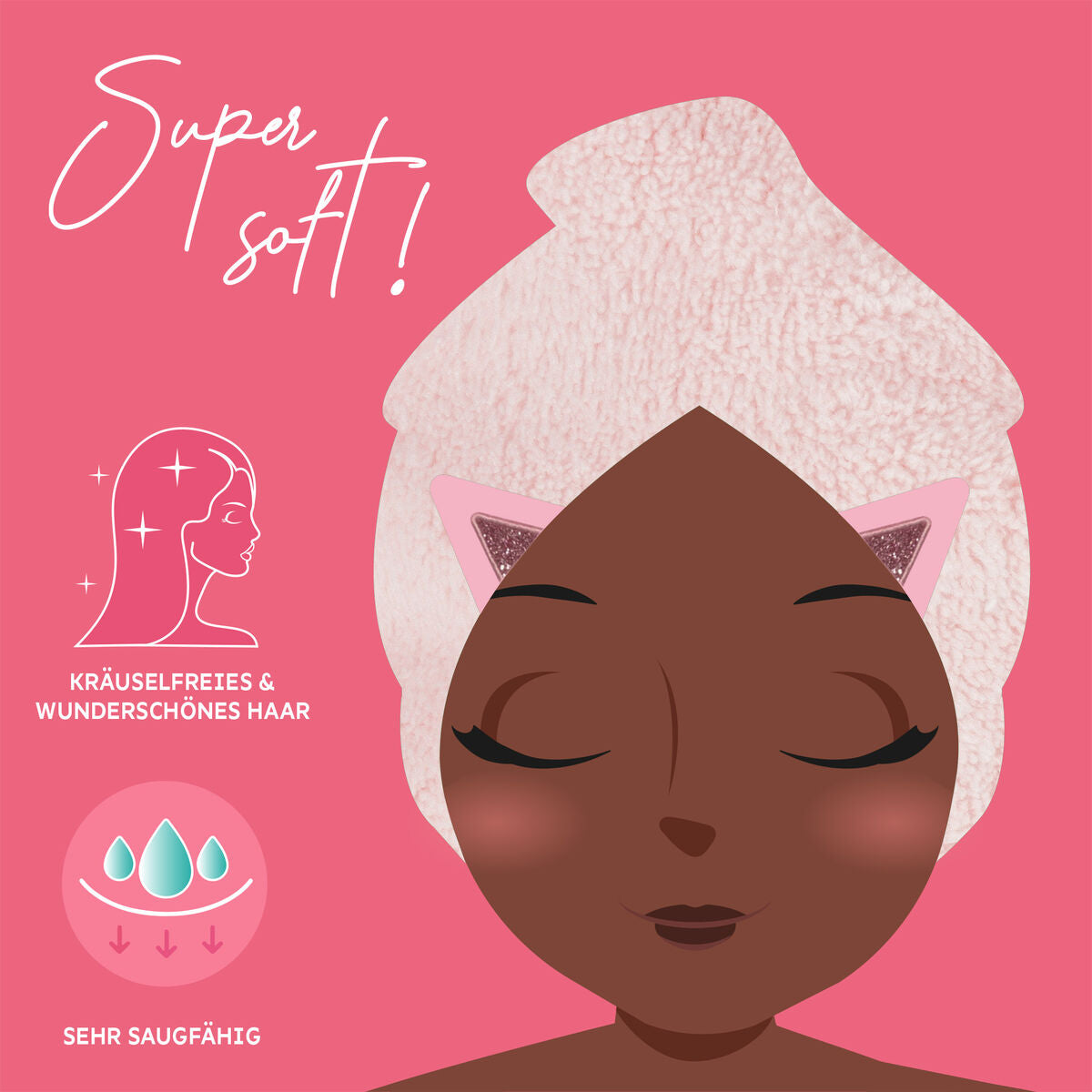 Legami Turban-Handtuch Katze