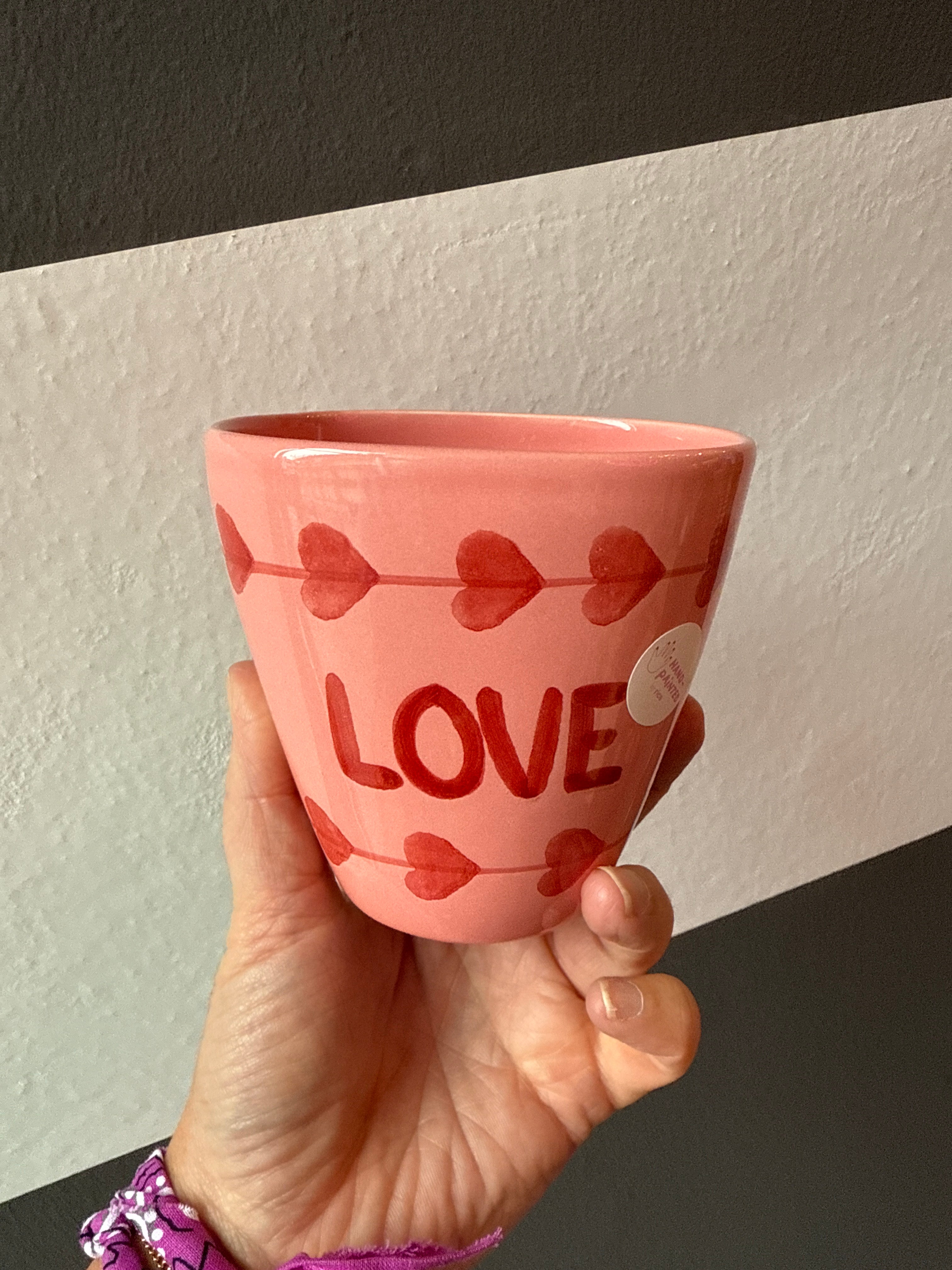 Rice Oval Keramik Becher love