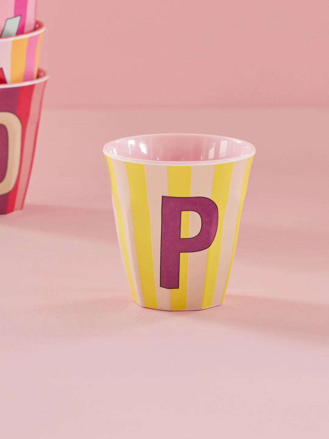 Rice Becher A-Z Rosa Stripe