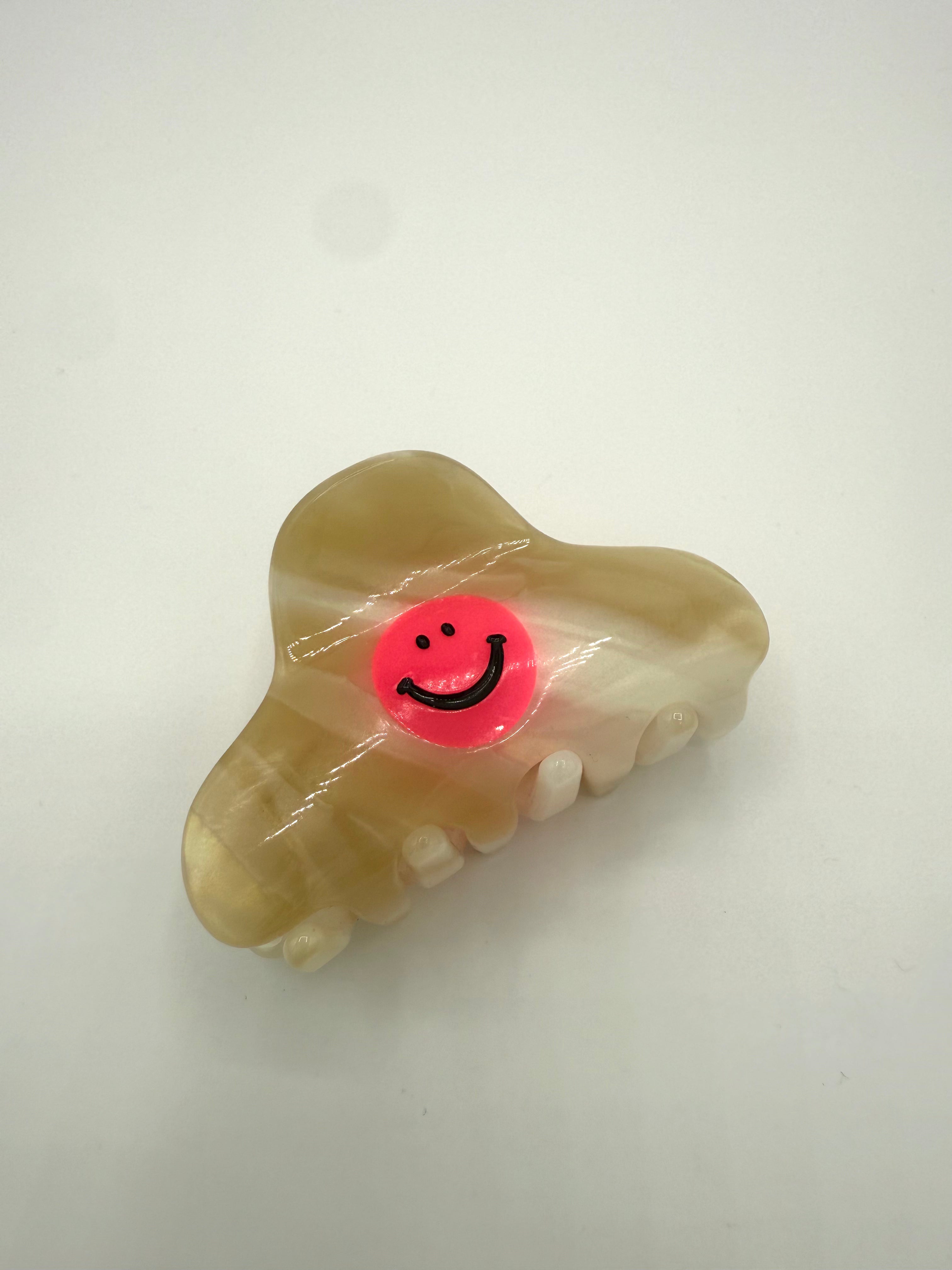 Haarklammer Smiley small beige