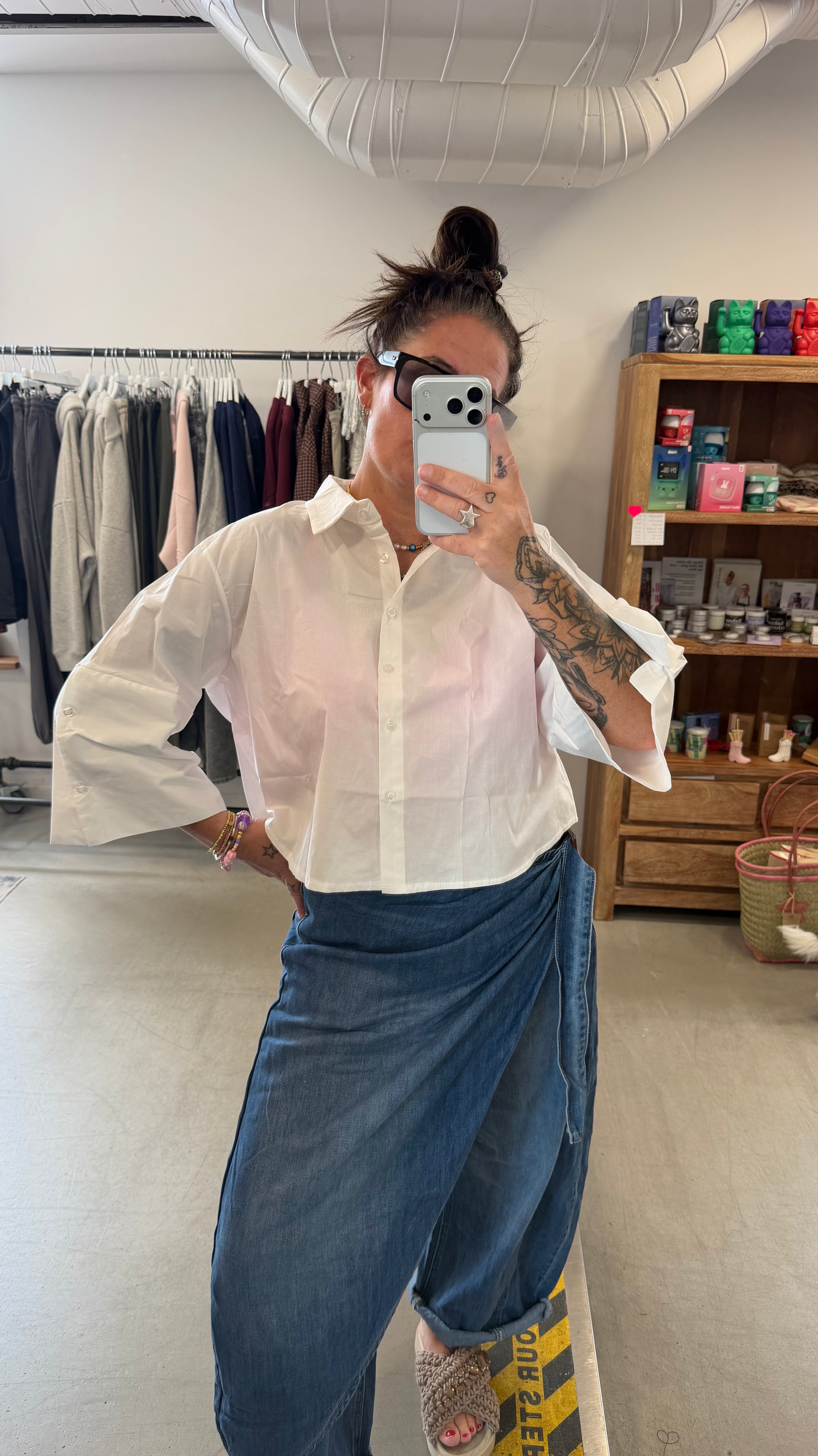 Bluse croped white