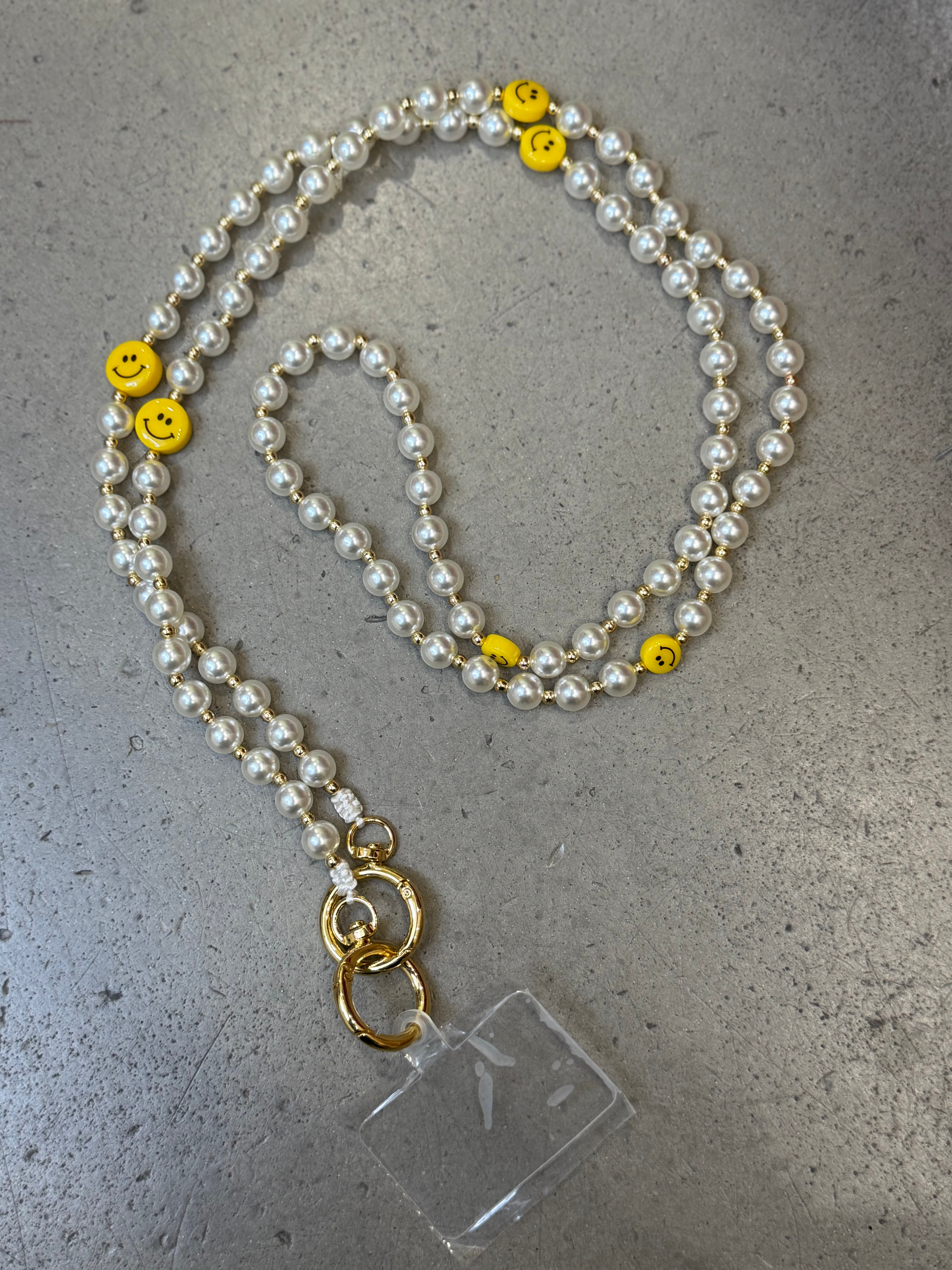 Handykette Smiley Gold