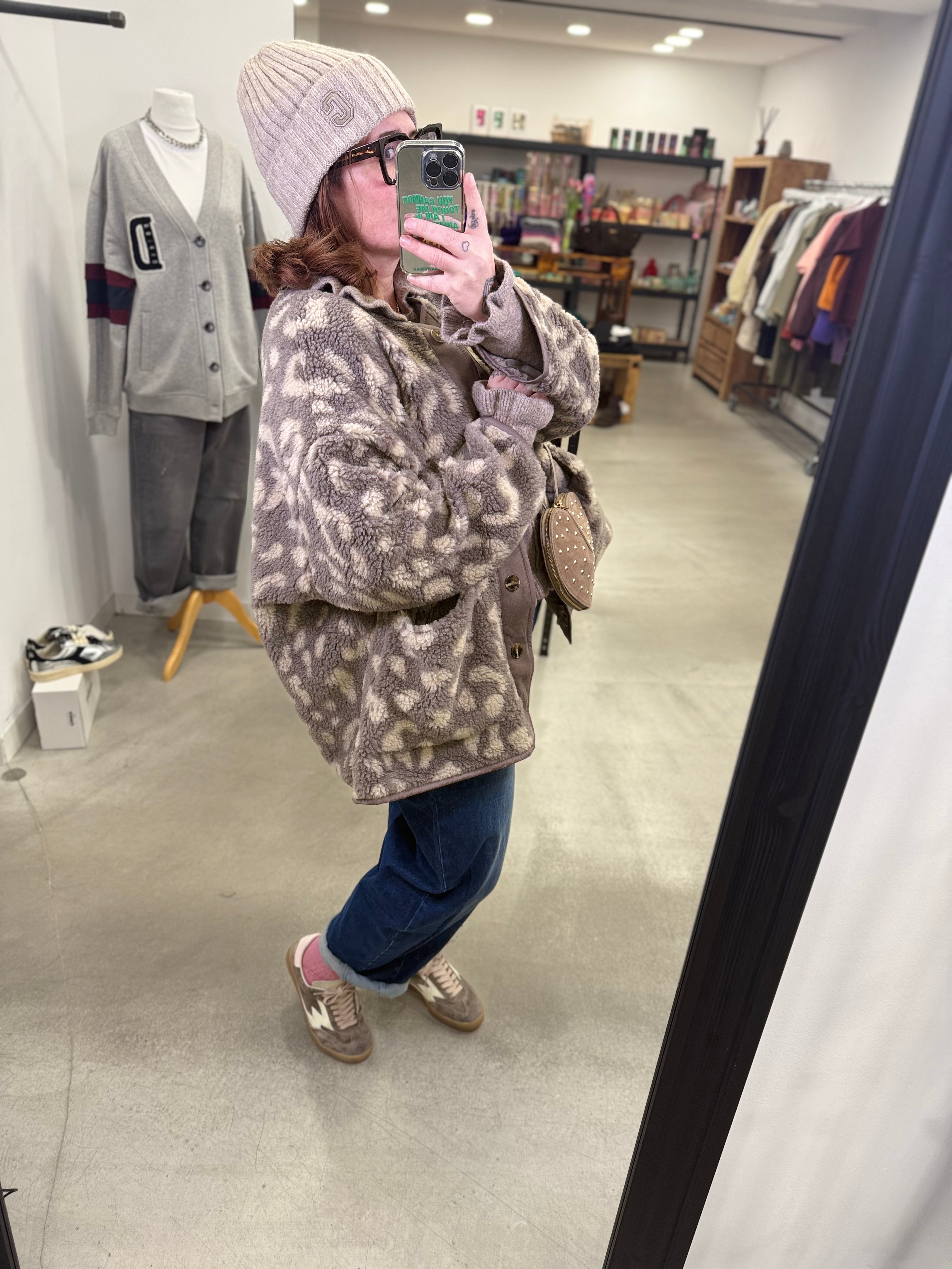 Jacke Teddy leo taupe