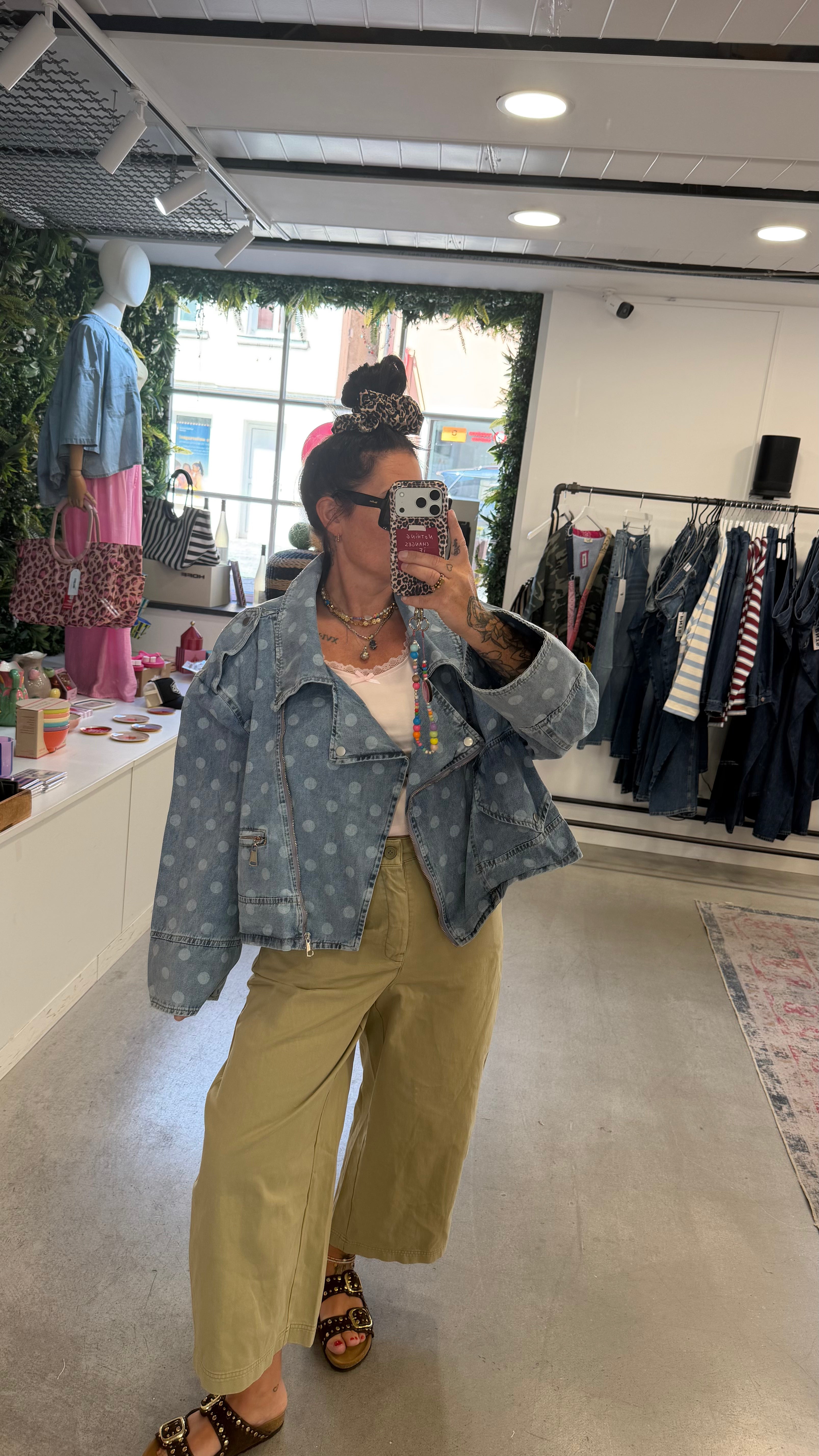 Jacke Denim Dots
