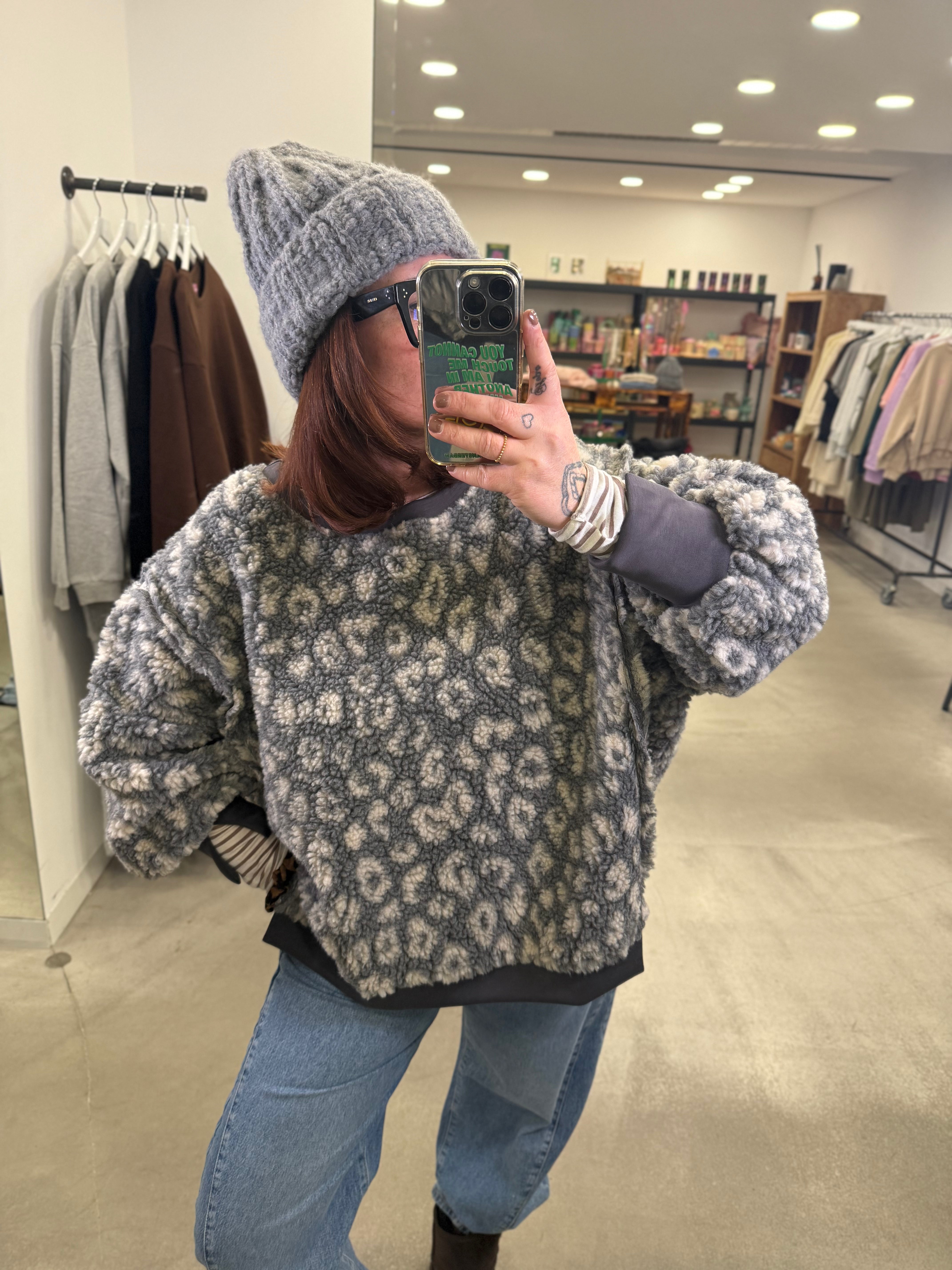 Pullover Teddy Leo grau