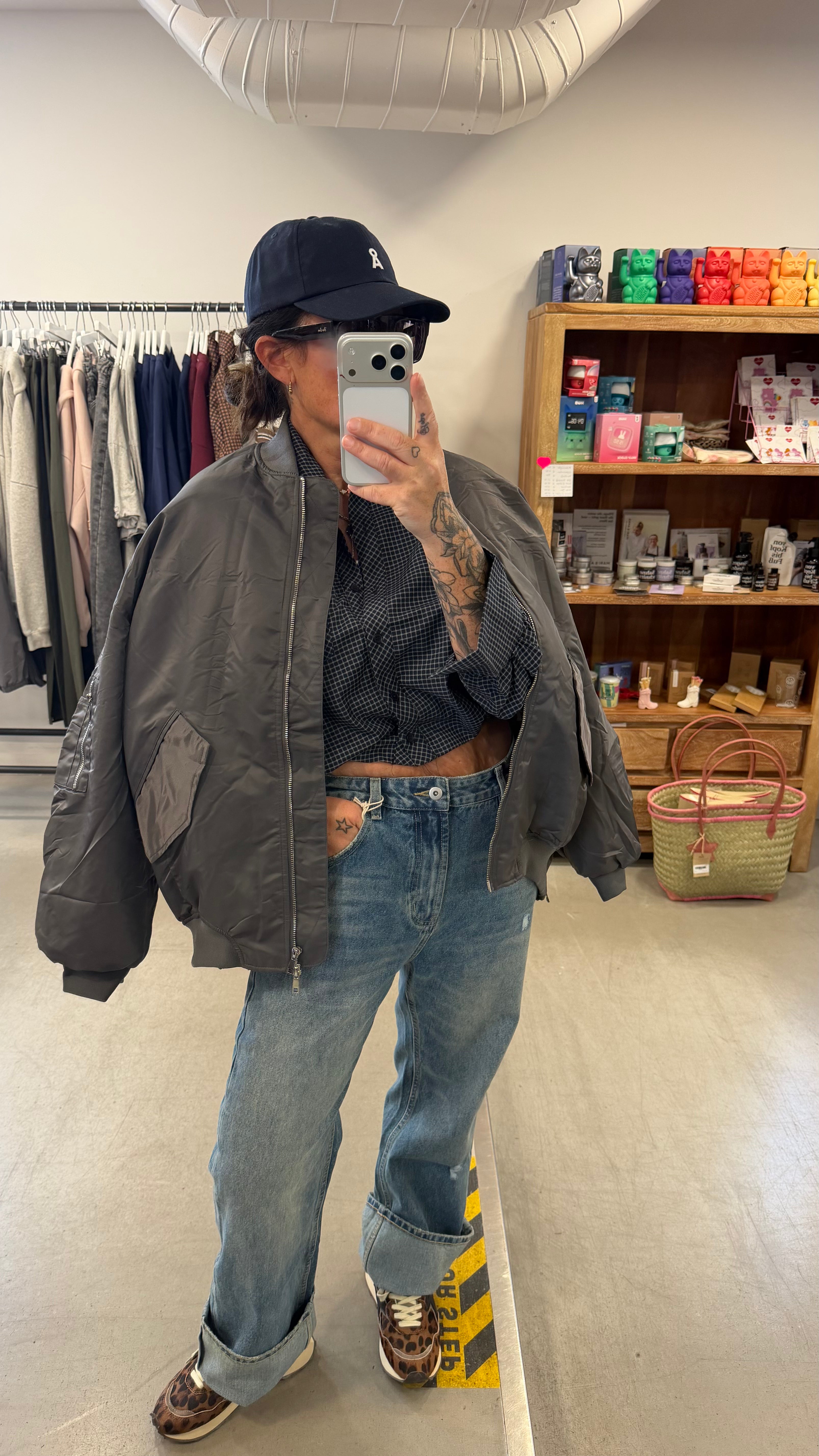 Jacke Bomber grau