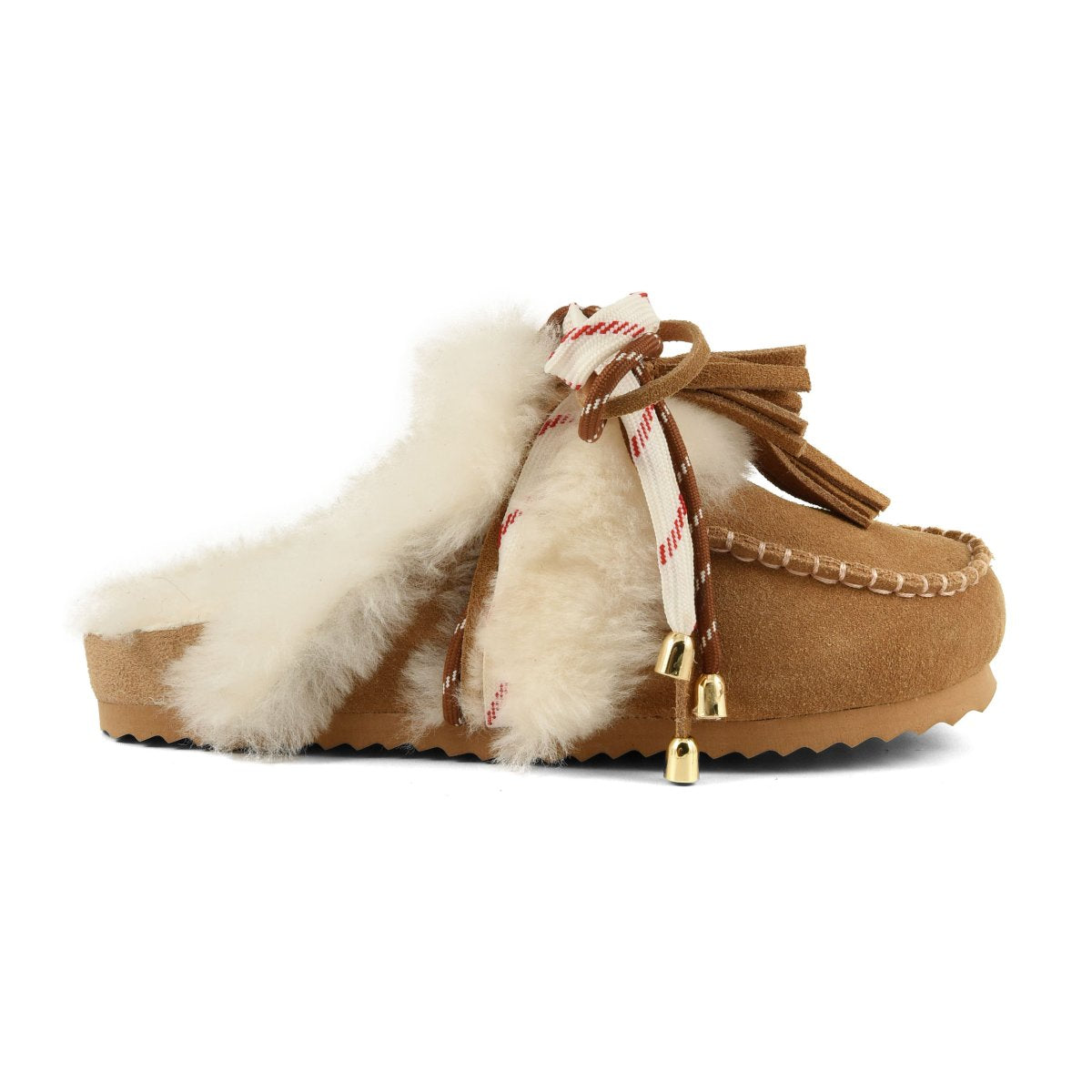 Colors Of California SLOFI SHEEPSKIN Leather clog with shearling lining Tan