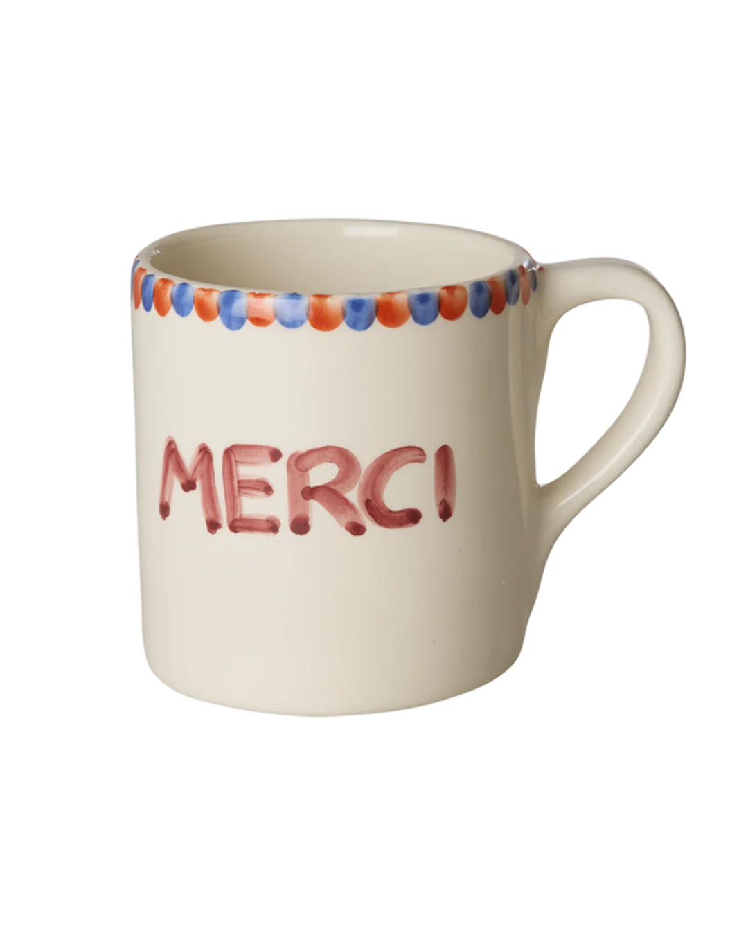 Rice Keramik Becher - Crème - Hand-painted MERCI