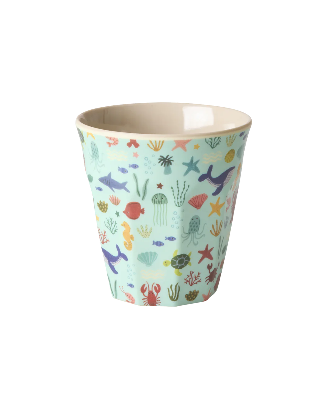 Rice Kleine Kinderbecher - Blau - Ocean Print