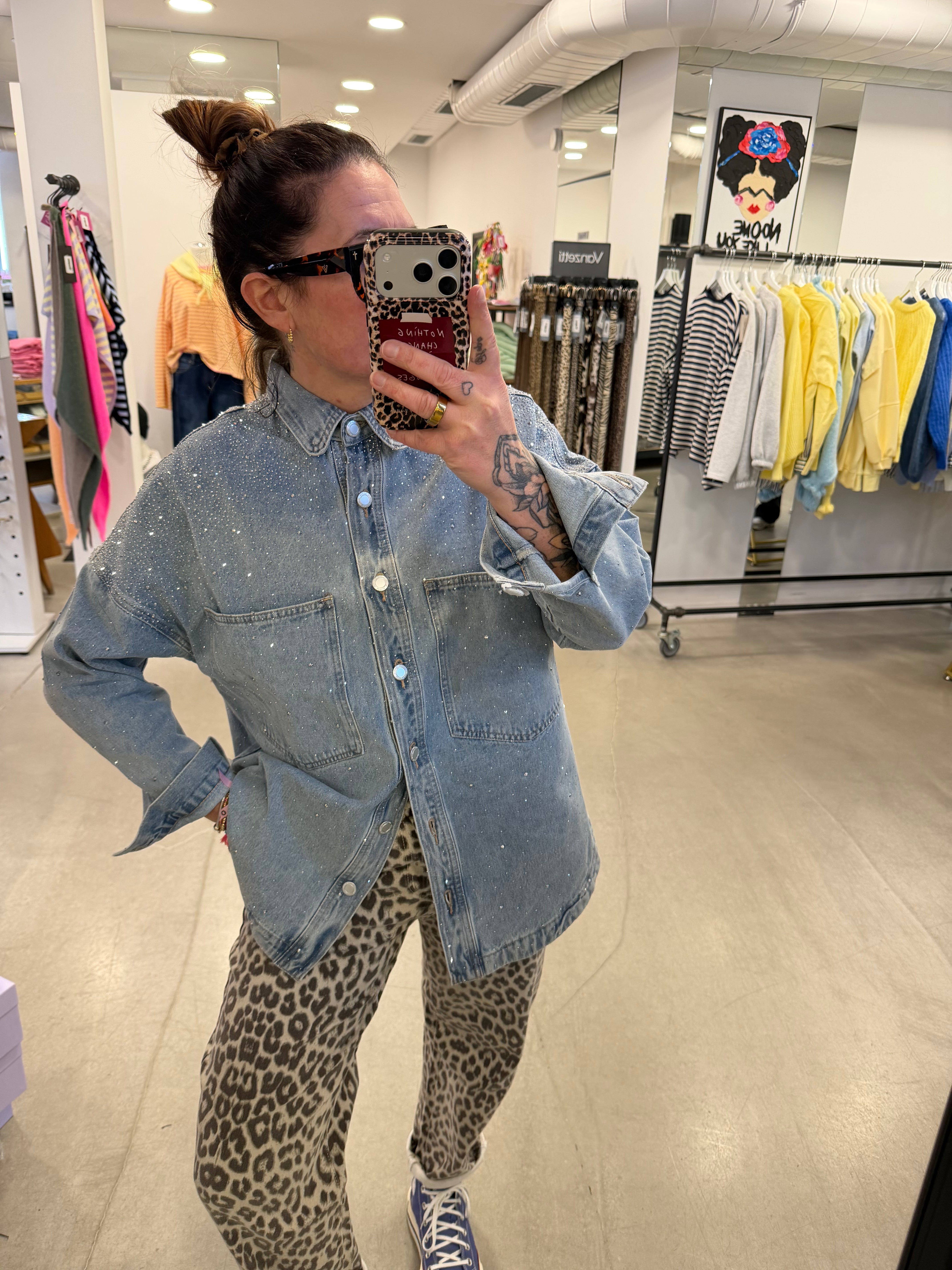Bluse Denim Glitter