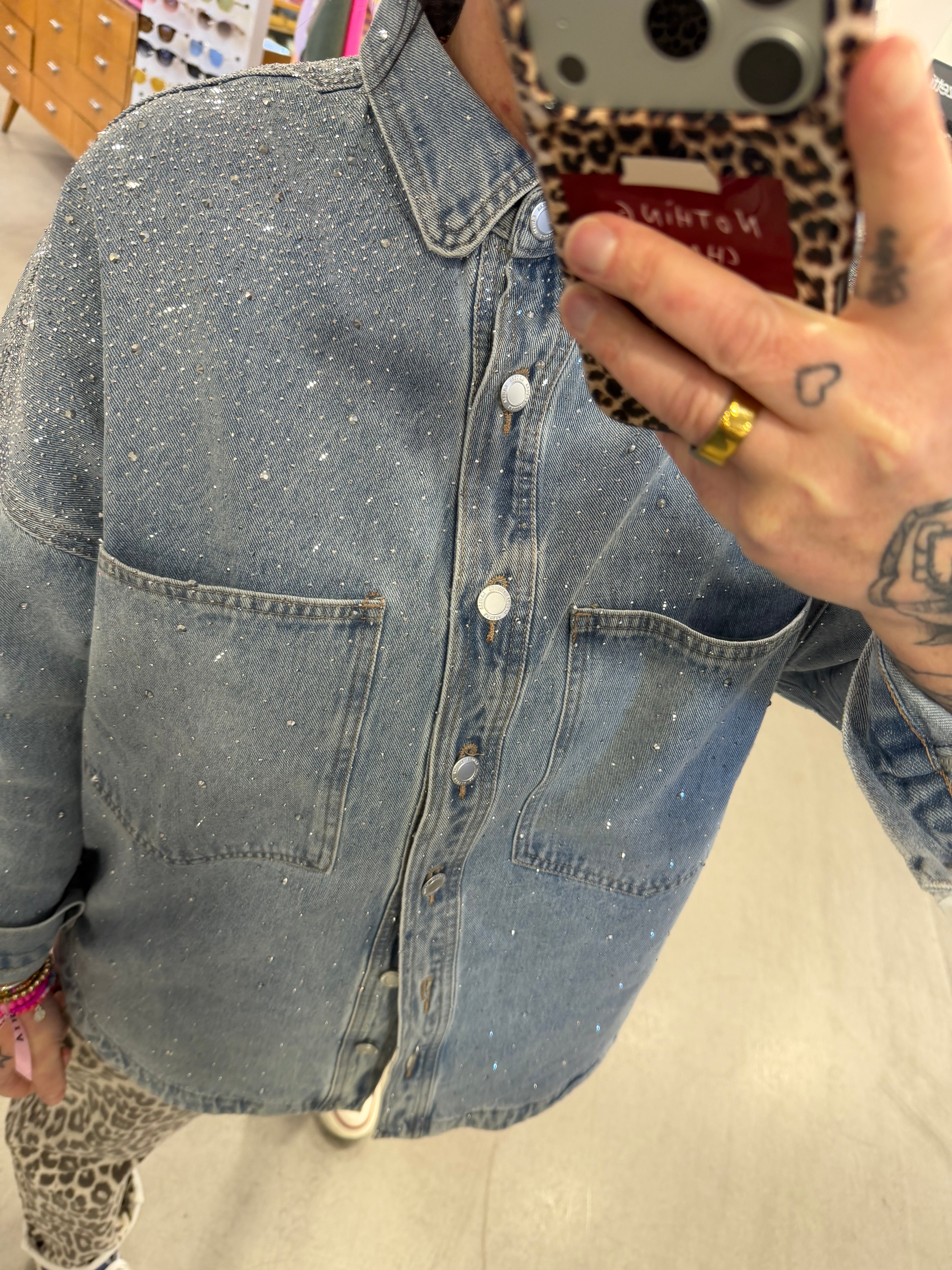 Bluse Denim Glitter