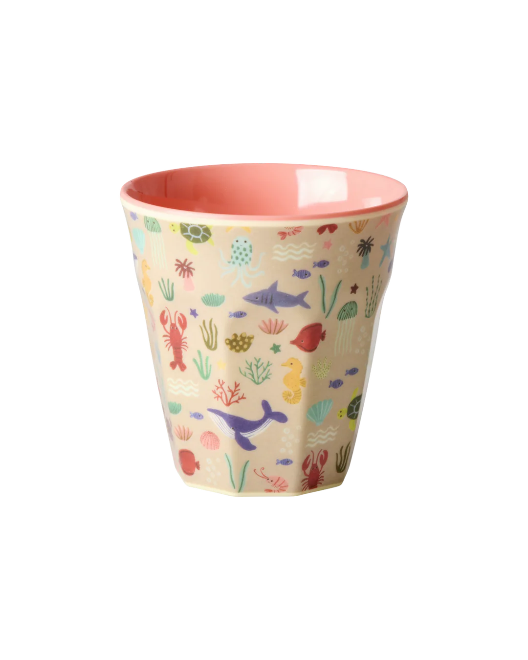 Rice Kleine Kinderbecher - Koralle - Ocean Print