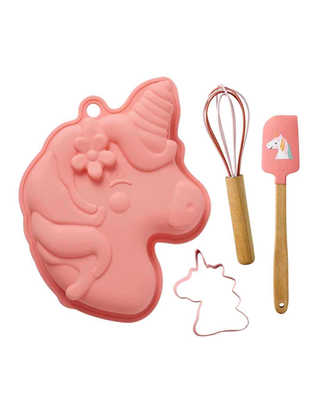 Rice Silikon Backform - Koralle - Unicorn Love Theme - 4er Set