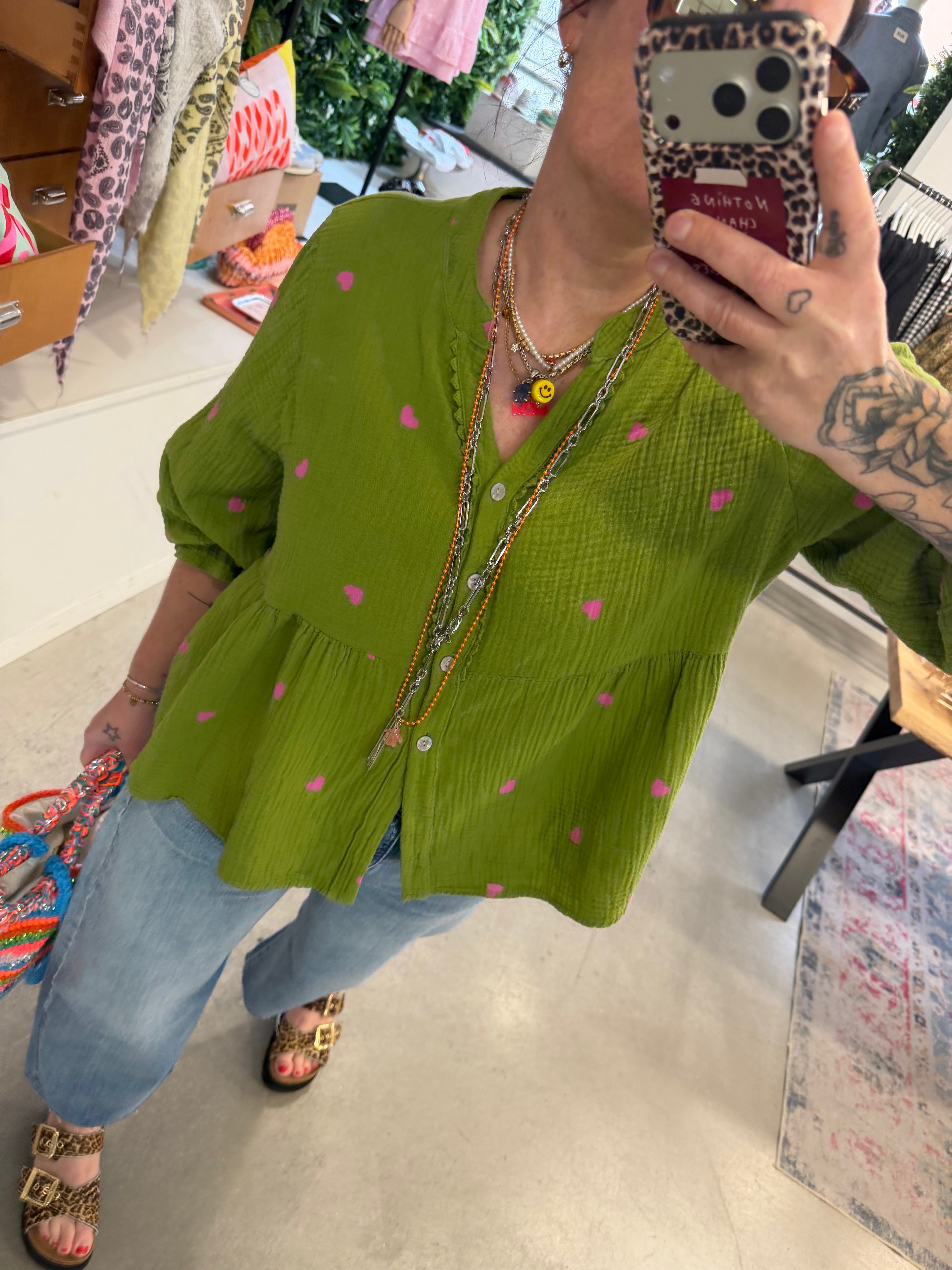 Bluse Musselin Heart