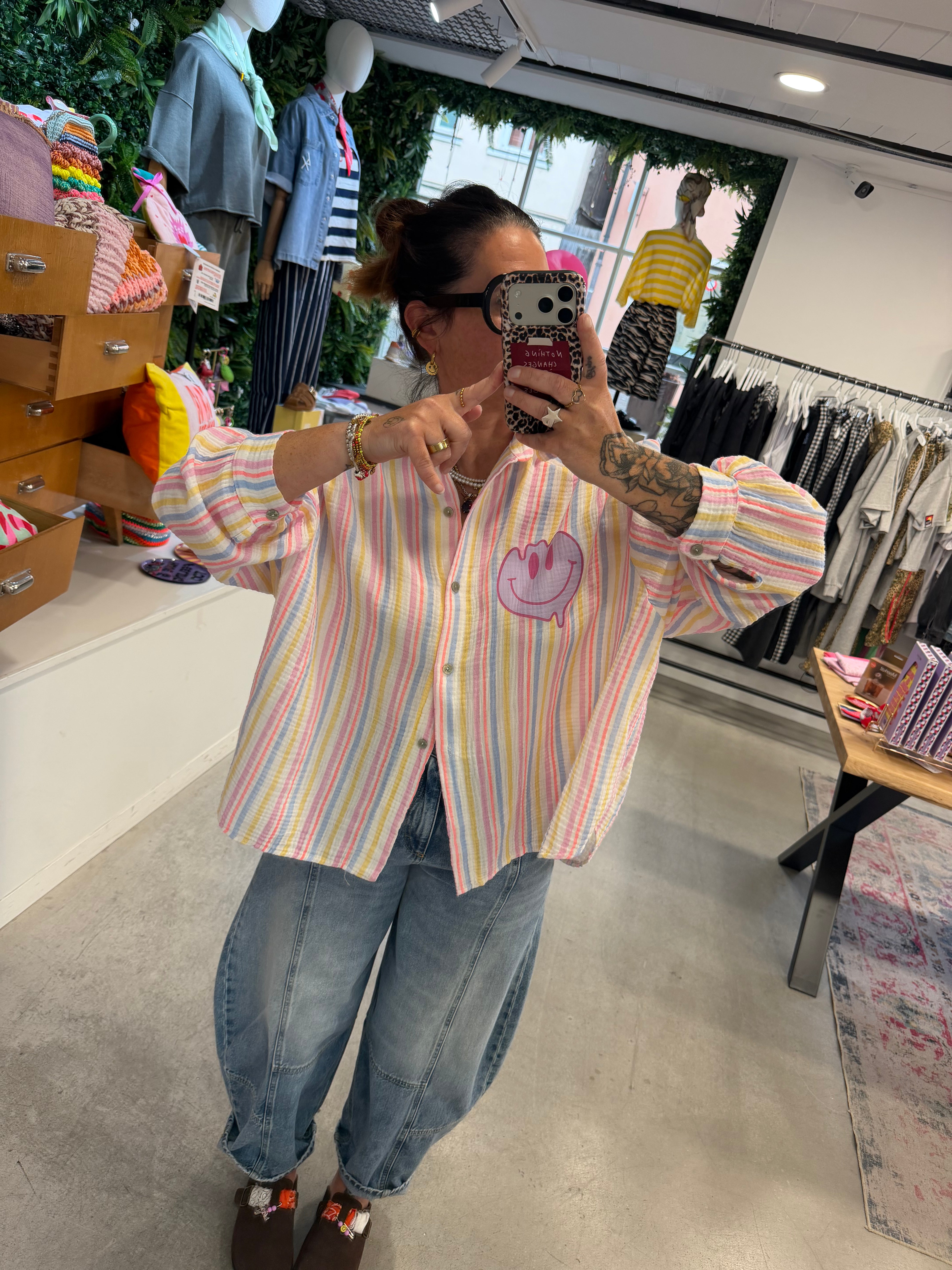 Bluse Musselin Smiley