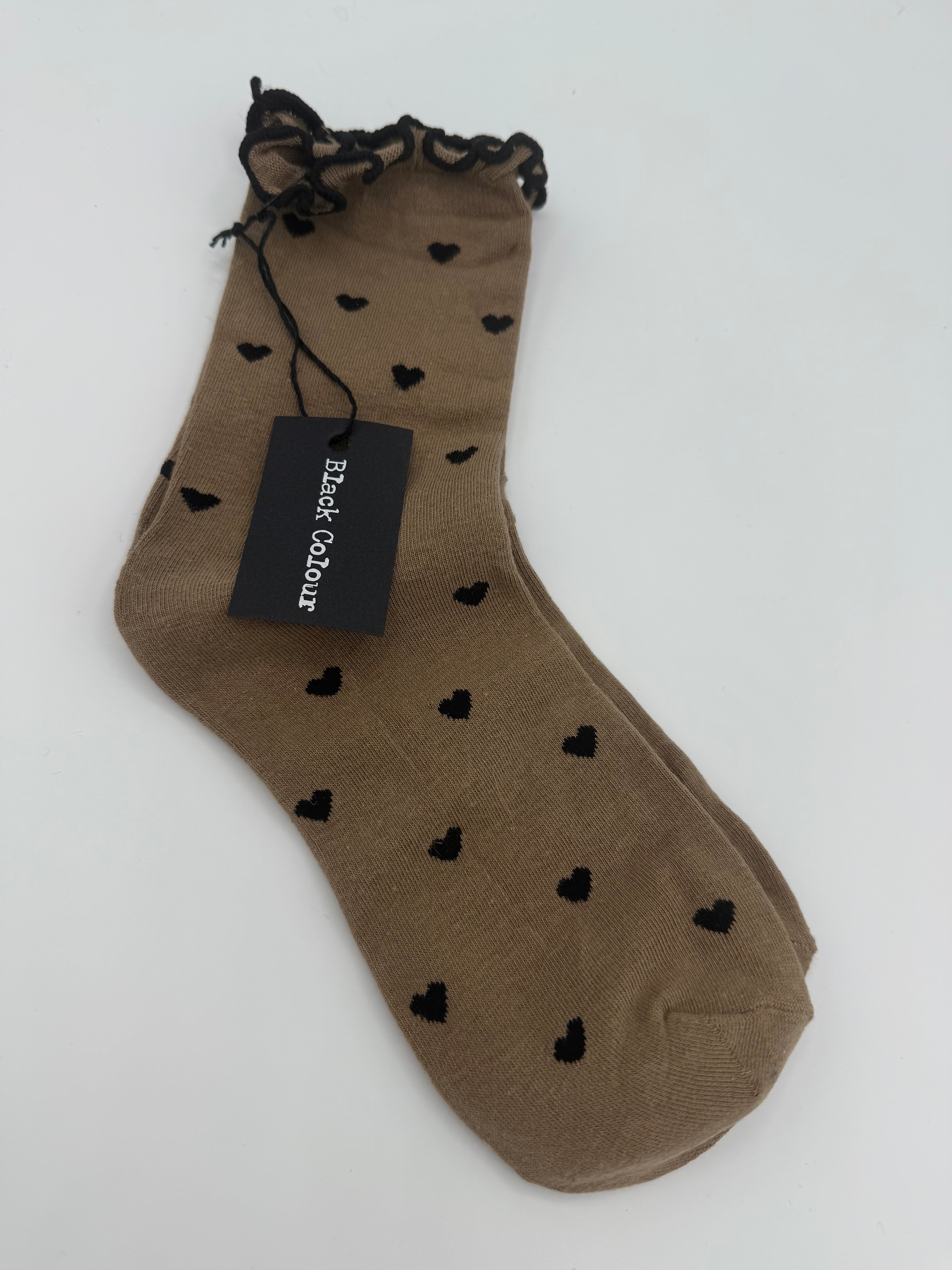 Socken Black Colour Heart