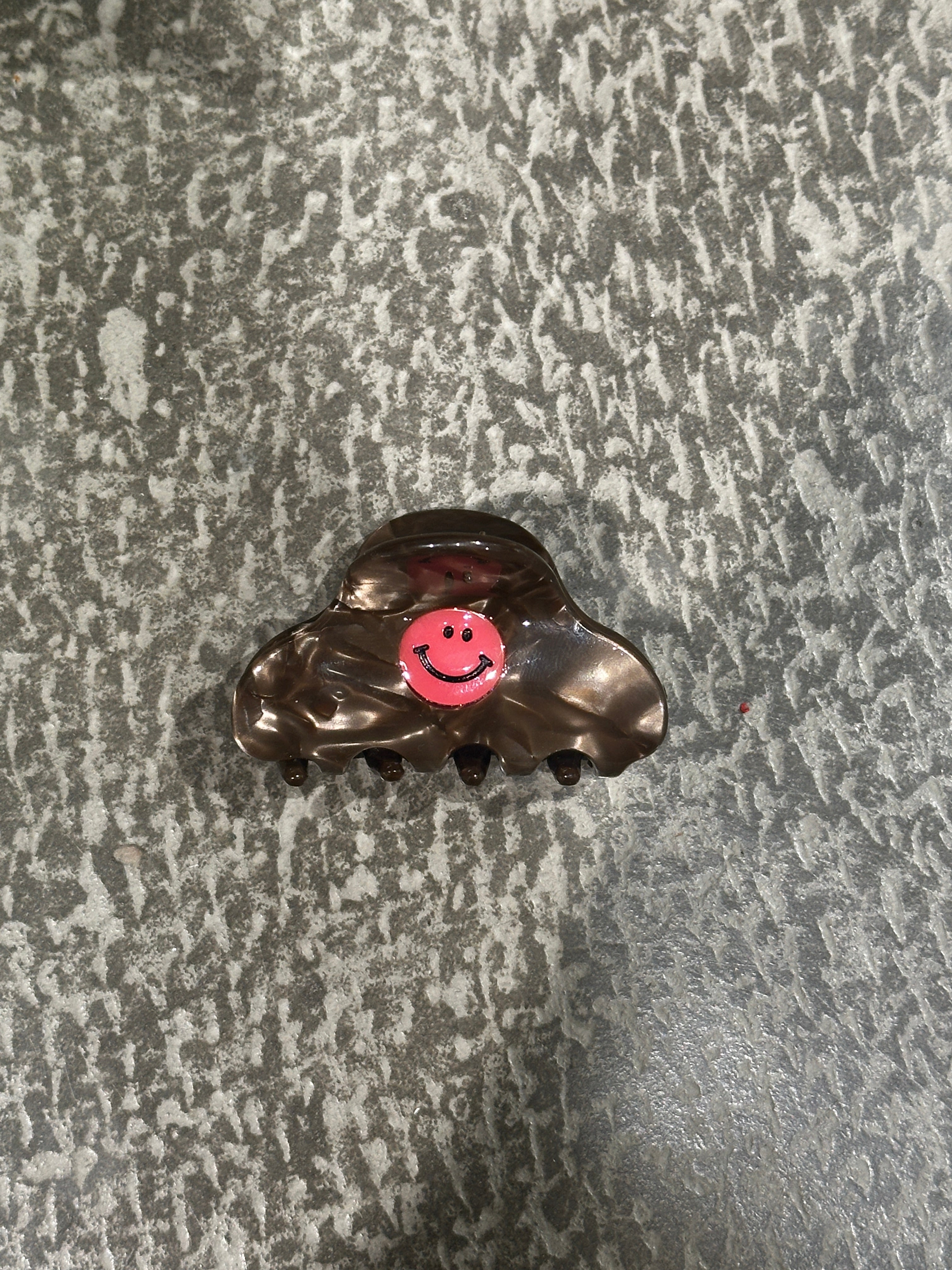 Haarklammer Smiley Braun