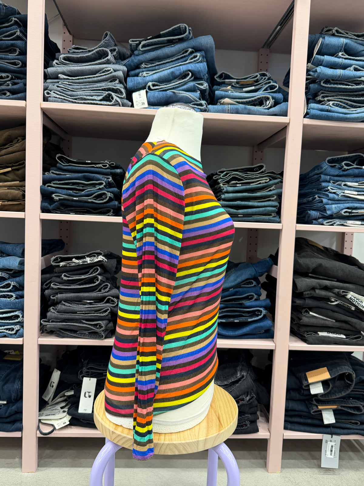 Mesh Rainbow Damen Bluse